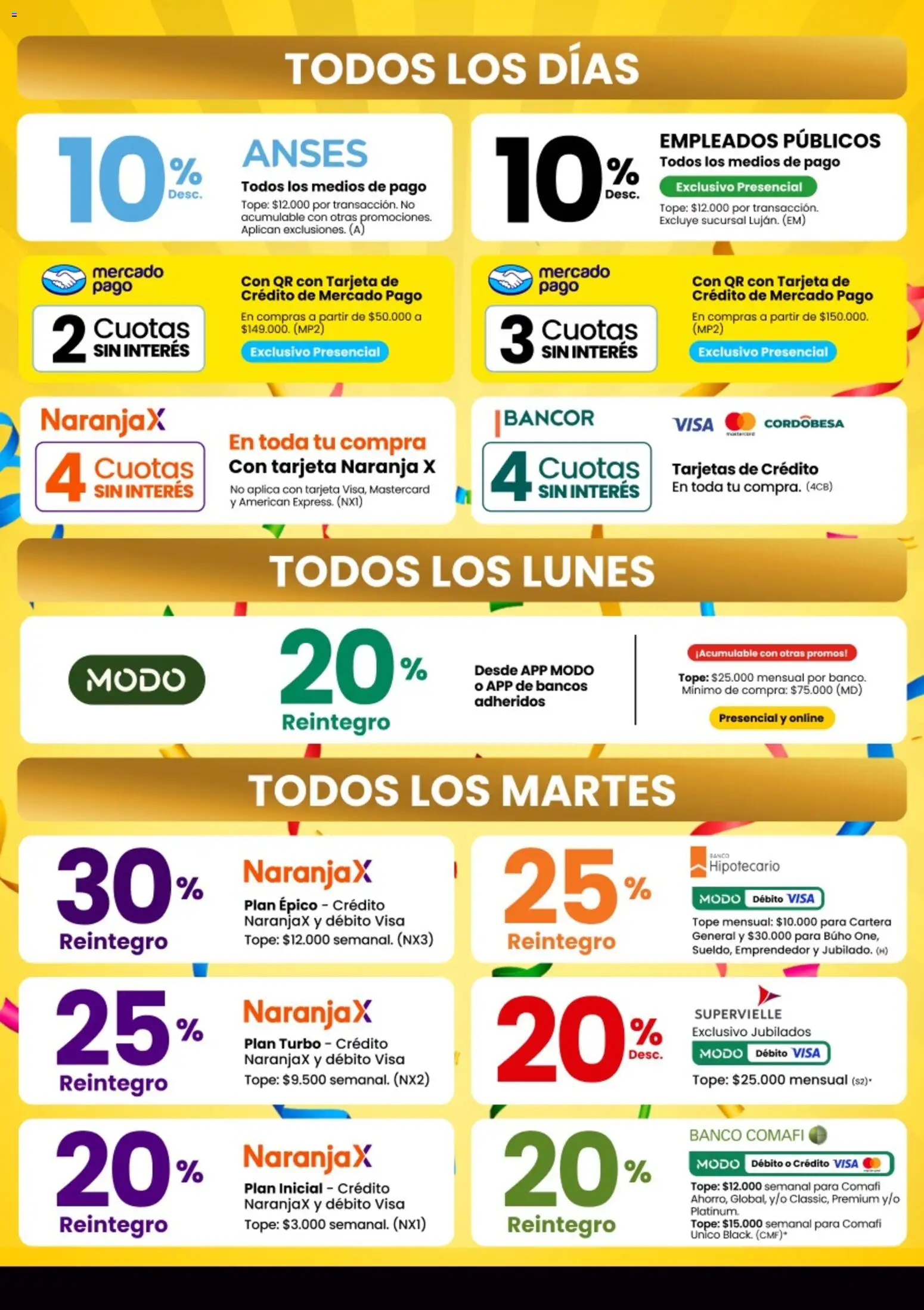 Changomas - Medios de pago │ válido desde el 01/09/2026 | Página: 2 | Productos: Cartera