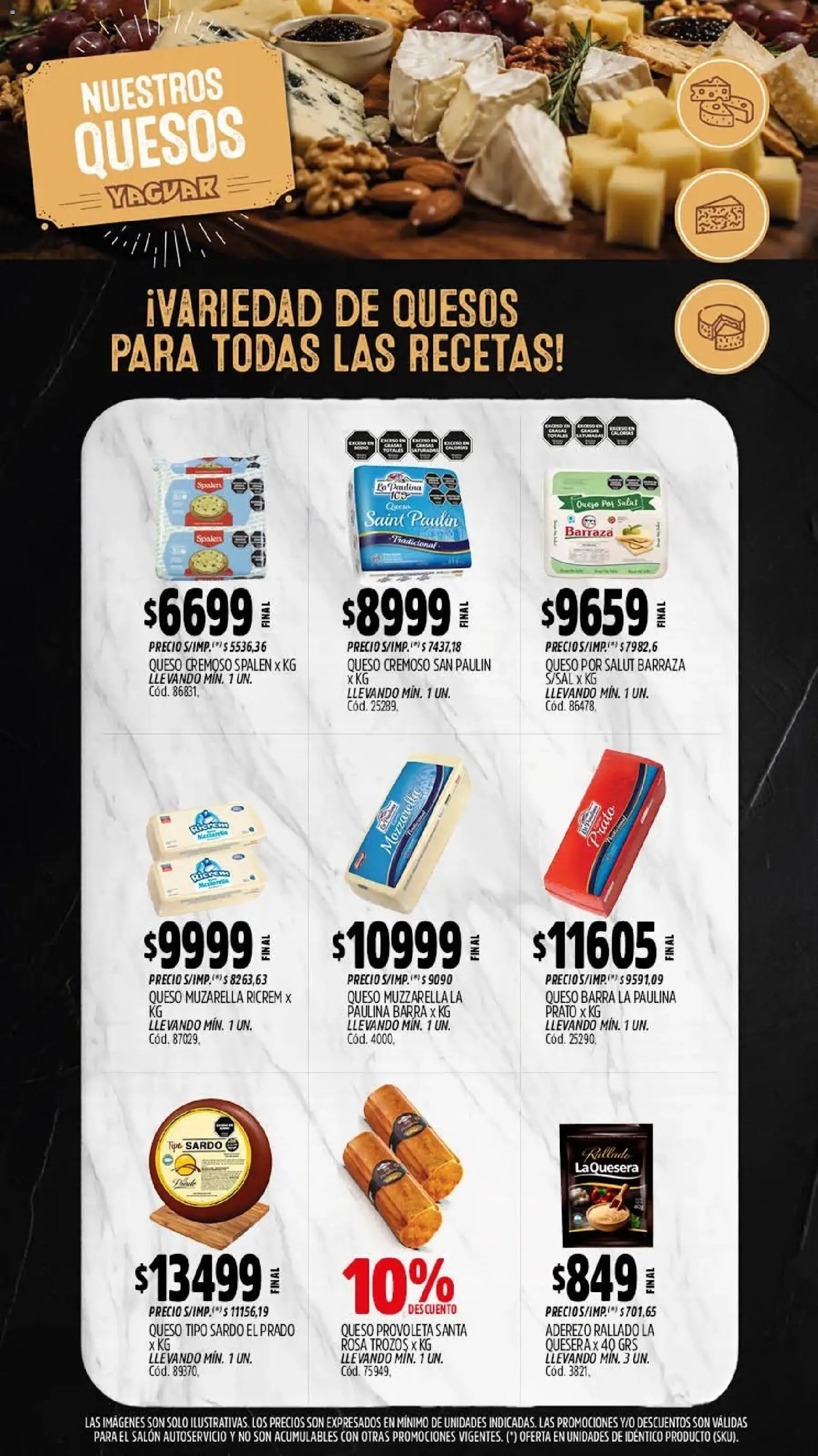Yaguar - Oferta Semanal Neuquen │ válido desde el 10/08/2026 | Página: 8 | Productos: Mozzarella, Aderezo, Queso
