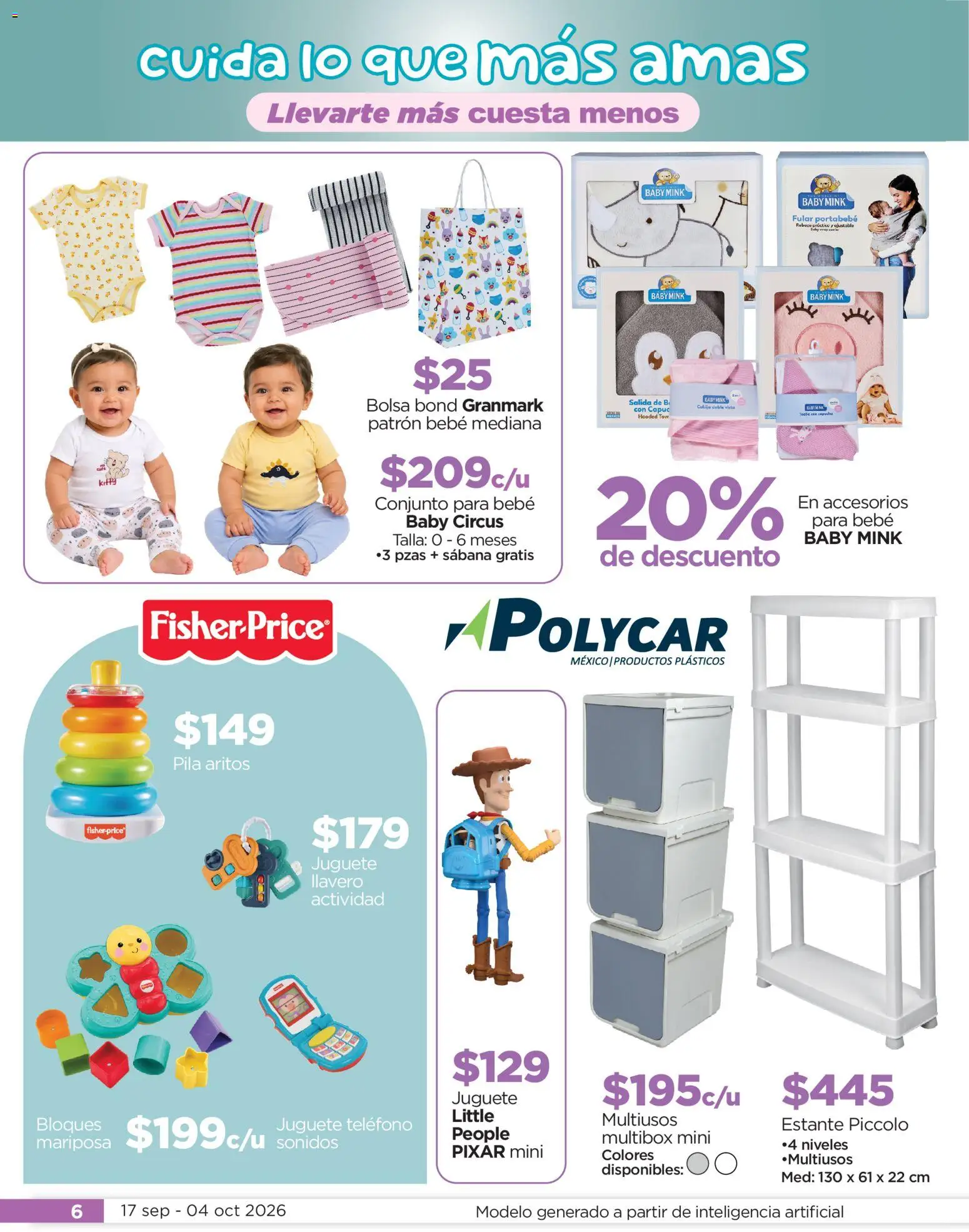 Nuevas ofertas de Chedraui válidas en toda la República Mexicana desde el 17/09/2026. ¡Encuentra las mejores ofertas en Chedraui folleto Cuida lo que más amas! | Página: 6 | Productos: Llavero, Pila, Conjunto, Teléfono
