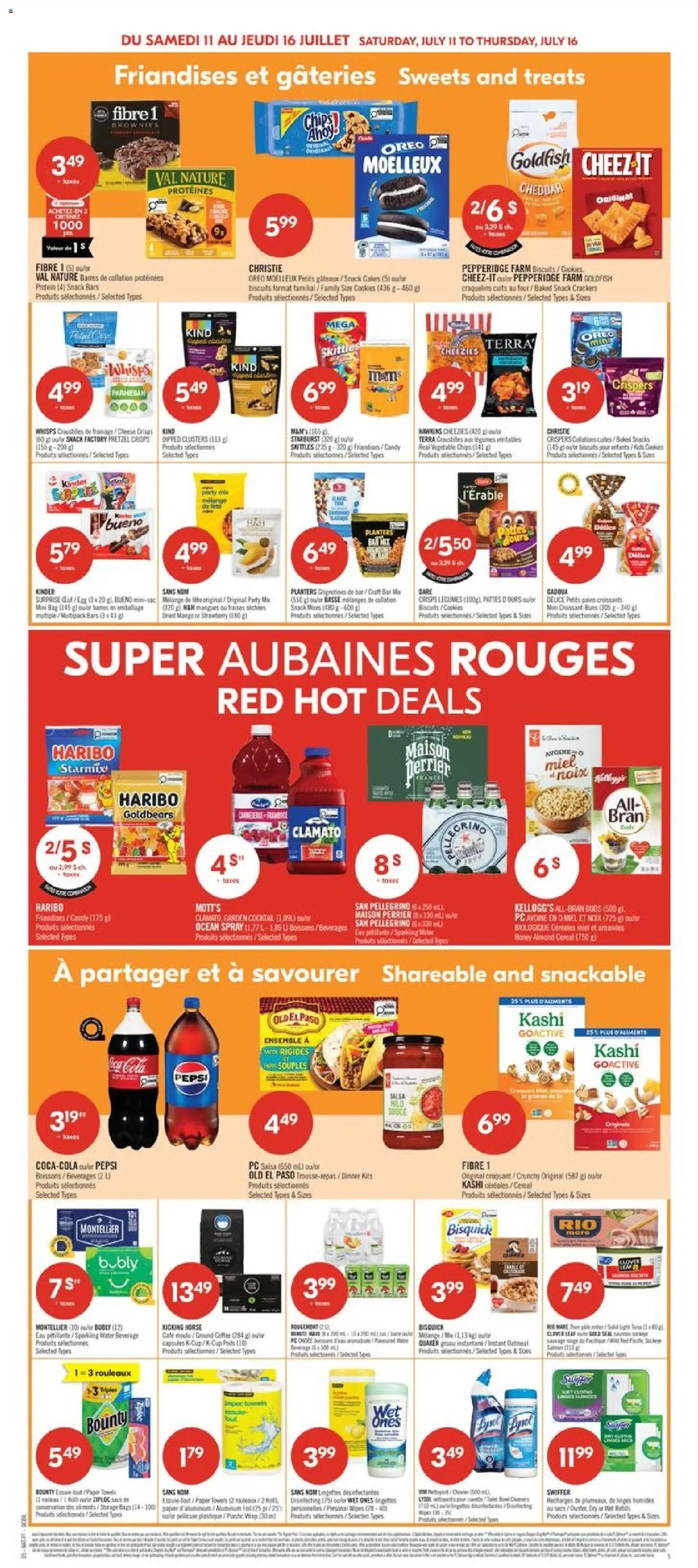 Pharmaprix flyer valid from Jul 11, 2026 | Page: 7 | Products: Cookies, PC, Bag, Cheese