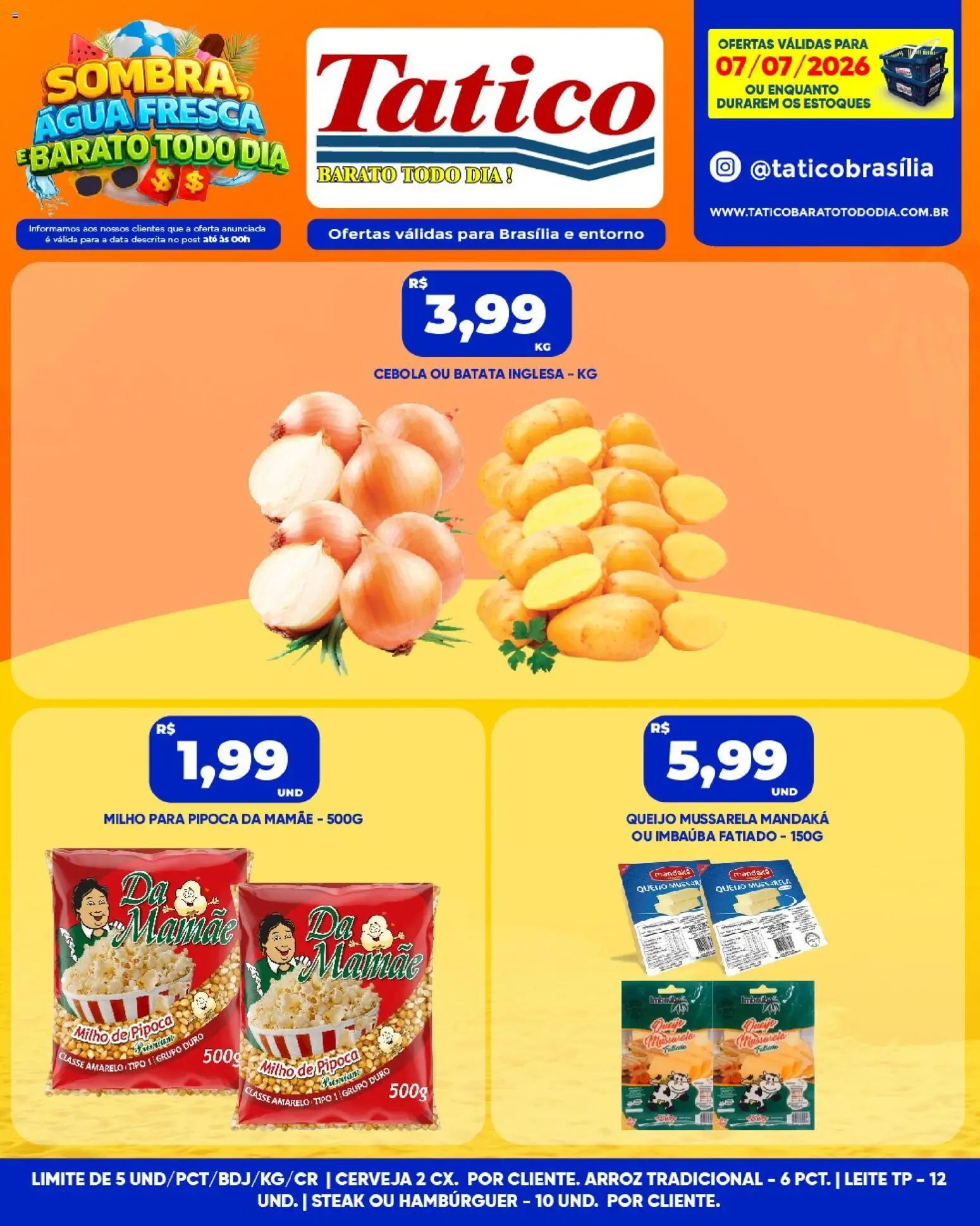 Tatico Folheto - válido de 08/07/2026 | Página: 26 | Produtos: Cebola, Queijo, Cerveja, Hambúrguer