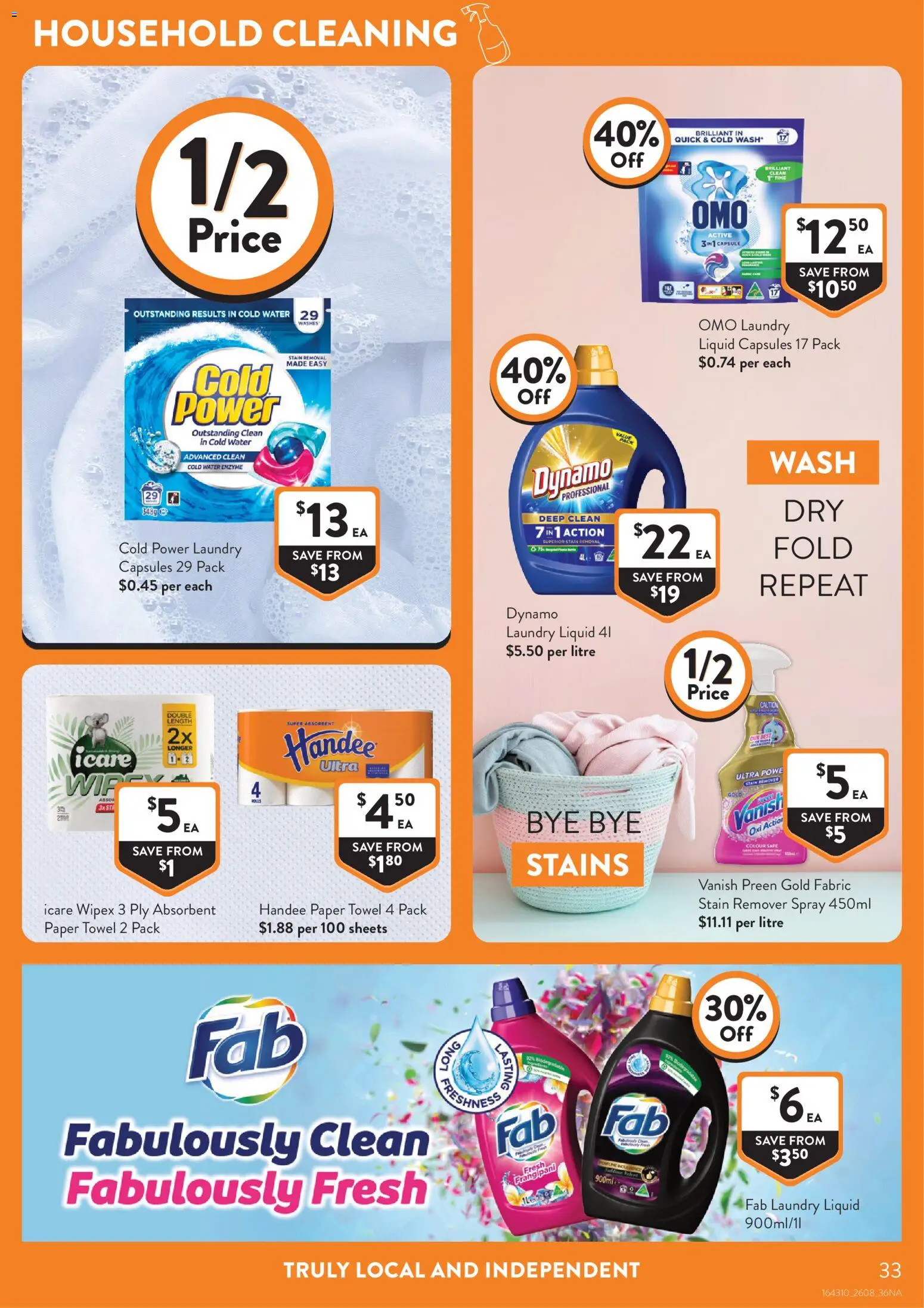 Foodworks catalogue - valid from 26/08/2026 | Page: 33 | Products: Household, Stain remover, Capsules, Laundry