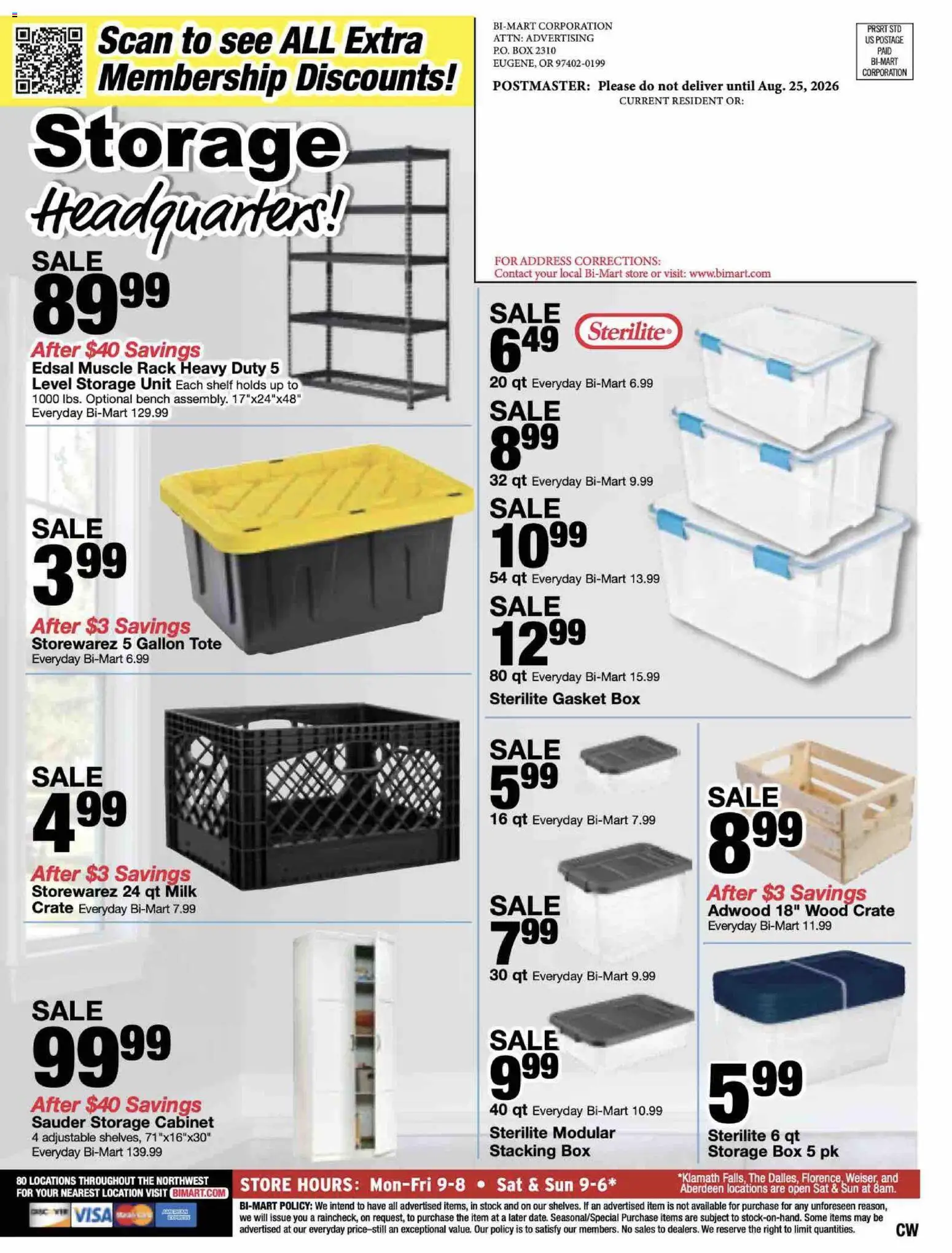 Bi-Mart Membership Saving Book - valid from 08/25/2026 | Page: 12 | Products: Shelf, Box, Milk, Gasket