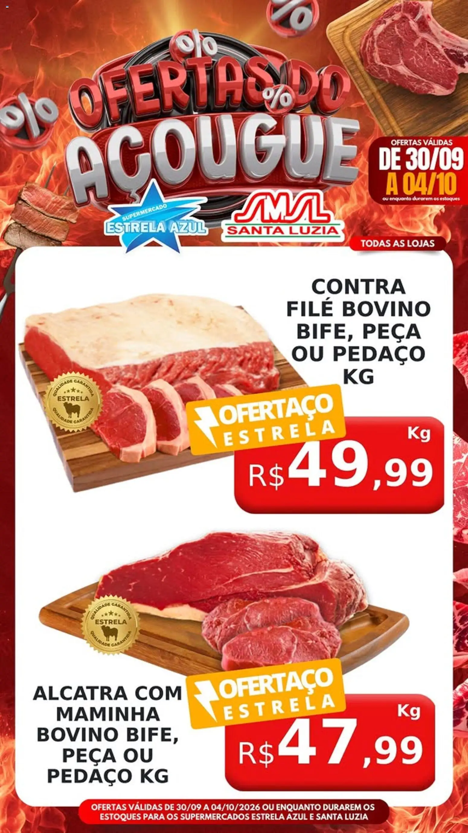 Estrela Azul Folheto - válido de 30/09/2026 | Página: 3 | Produtos: Alcatra, Contra filé, Maminha