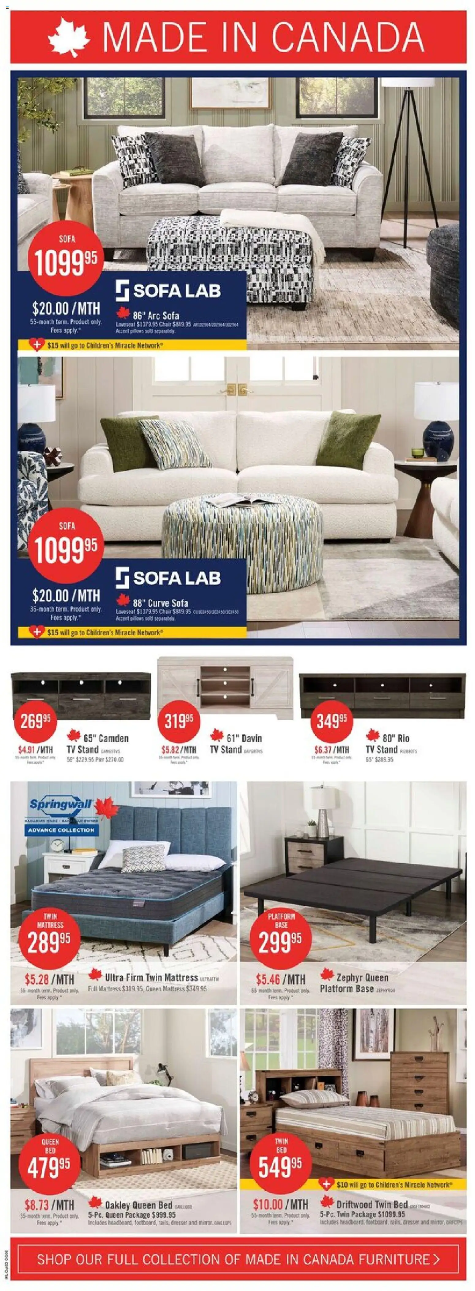 The Brick flyer valid from Sep 29, 2026 | Page: 8 | Products: Dresser, Bed, Mattress, Sofa