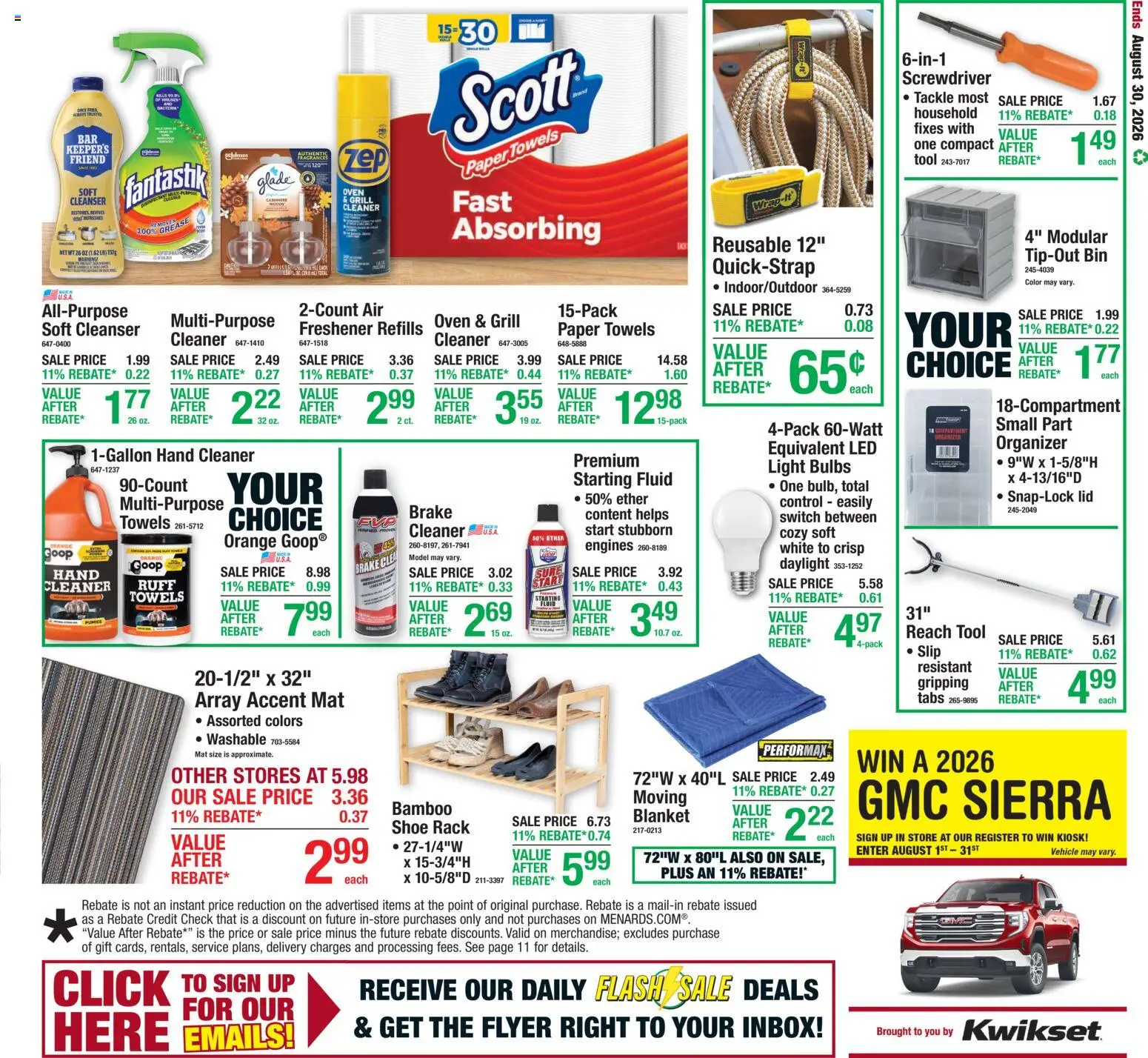 Menards Weekly Ad - valid from 08/20/2026 | Page: 21 | Products: Light bulbs, Screwdriver, Switch, Oven