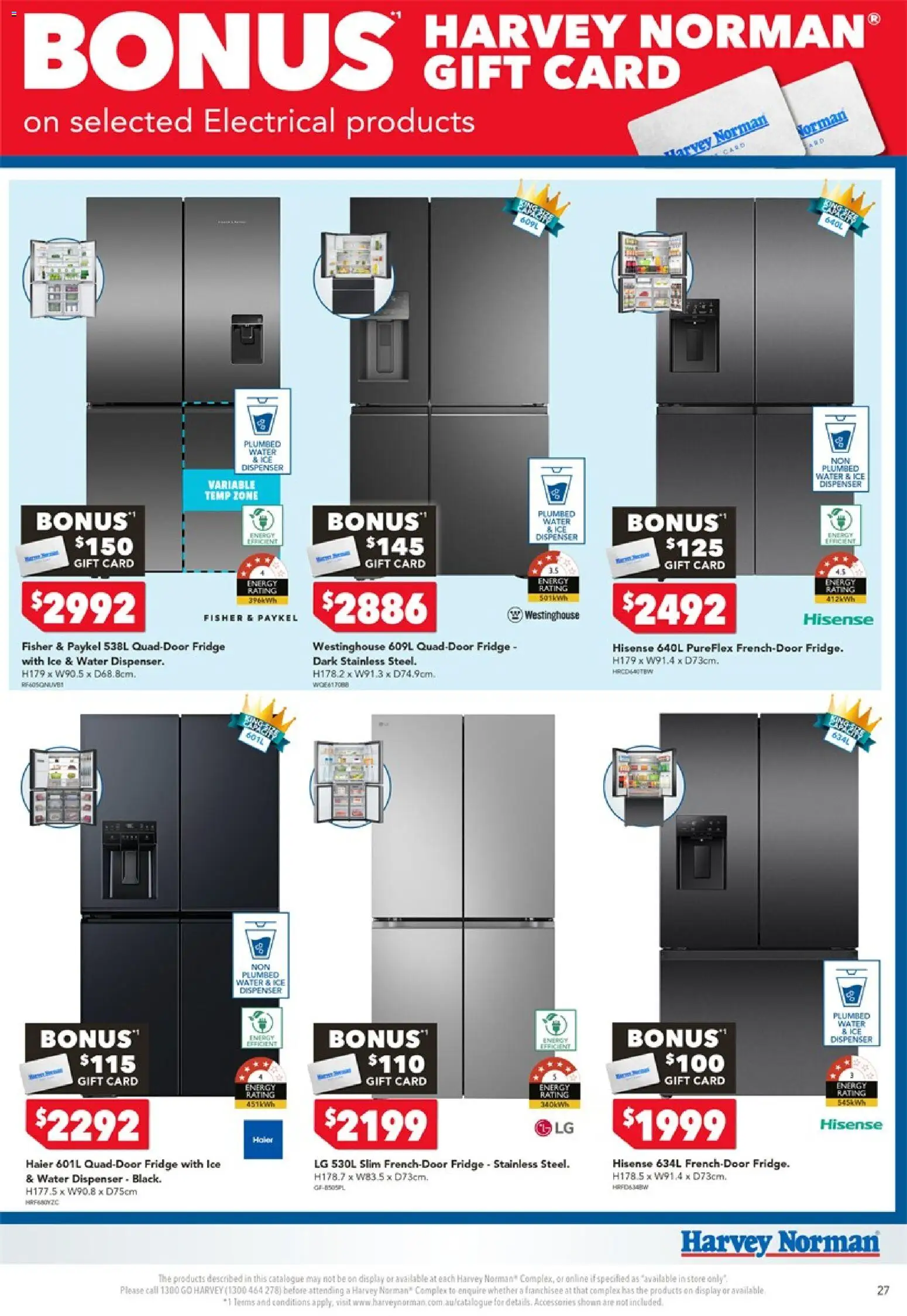 Harvey Norman catalogue - valid from 06/08/2026 | Page: 27 | Products: Water, Accessories, Ice, Fridge