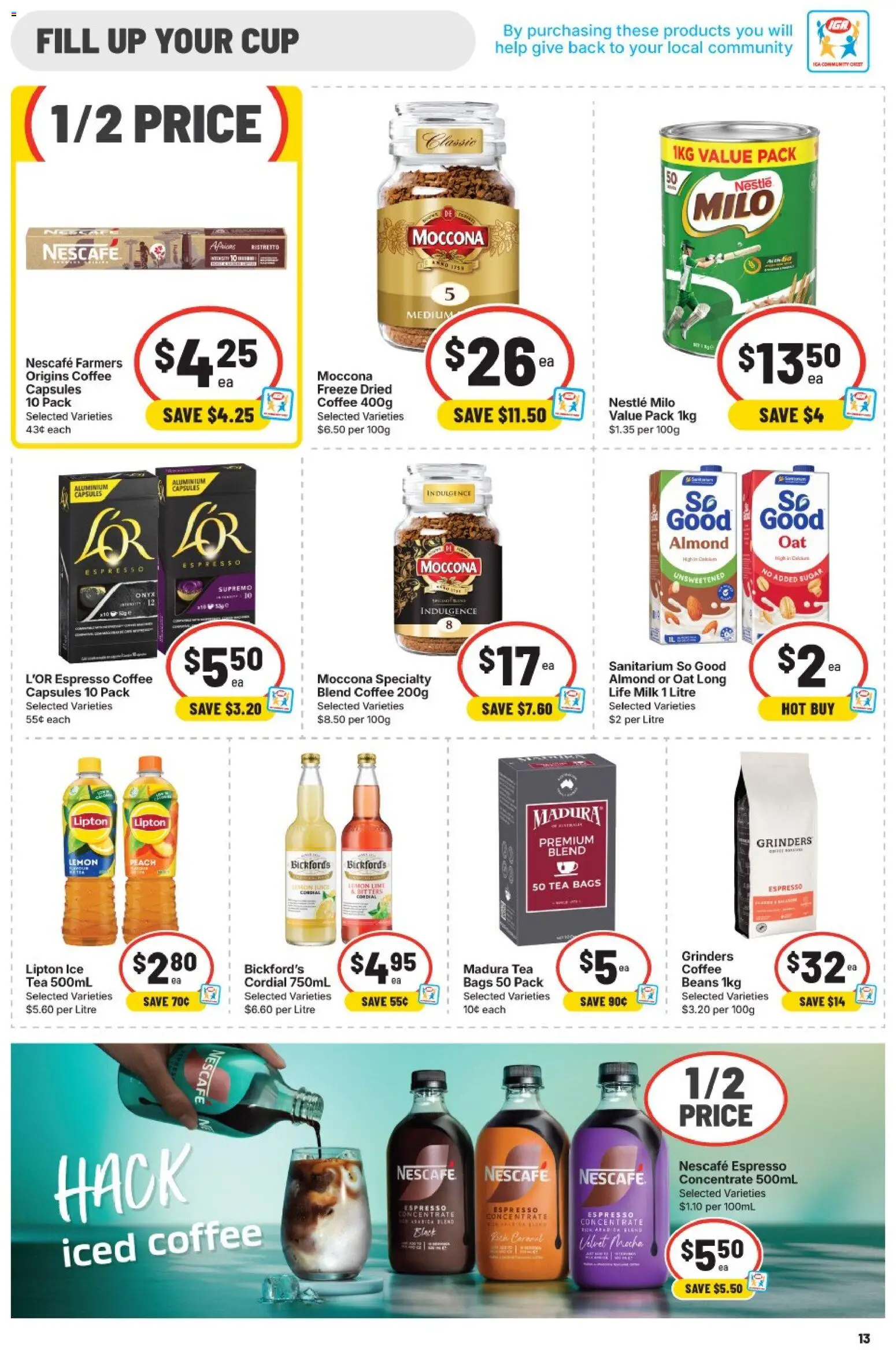 IGA catalogue - valid from 17.06.2026 | Page: 13 | Products: Tea, Lemon, Moccona, Nescafe