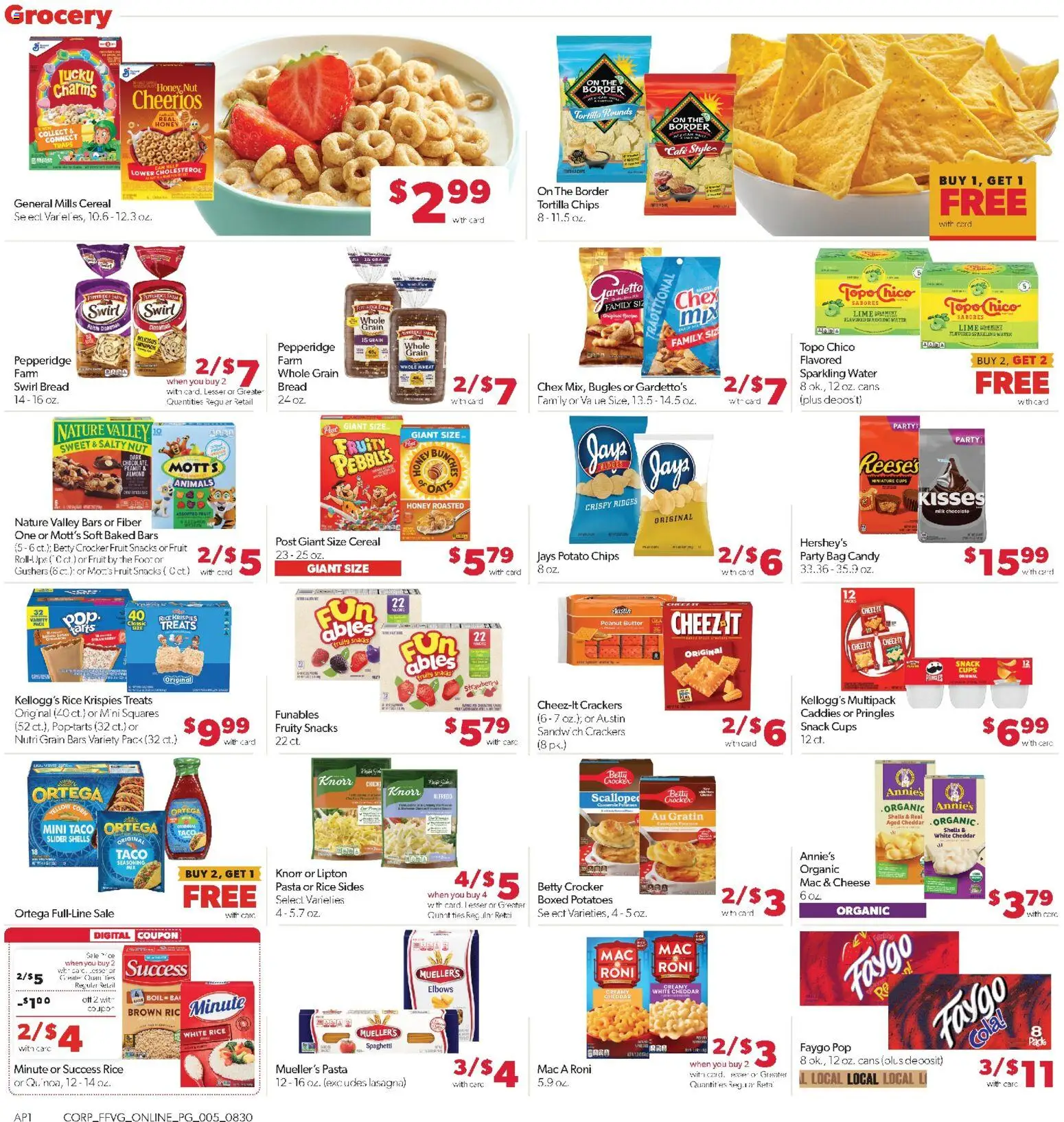 Family Fare Weekly Ad - valid from 08/30/2026 | Page: 11 | Products: Potato chips, Milk, Peanut butter, Bag