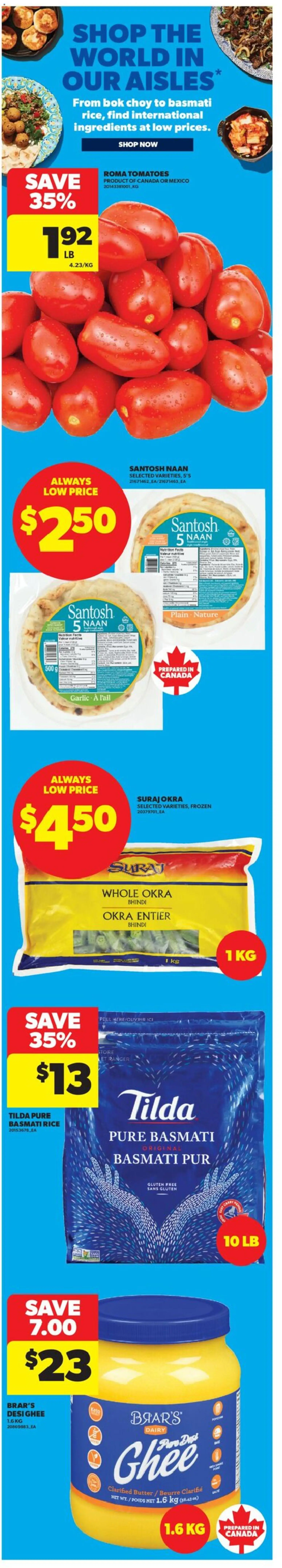 Real Canadian Superstore flyer valid from Jul 2, 2026 | Page: 5 | Products: Rice, Butter, Tomatoes