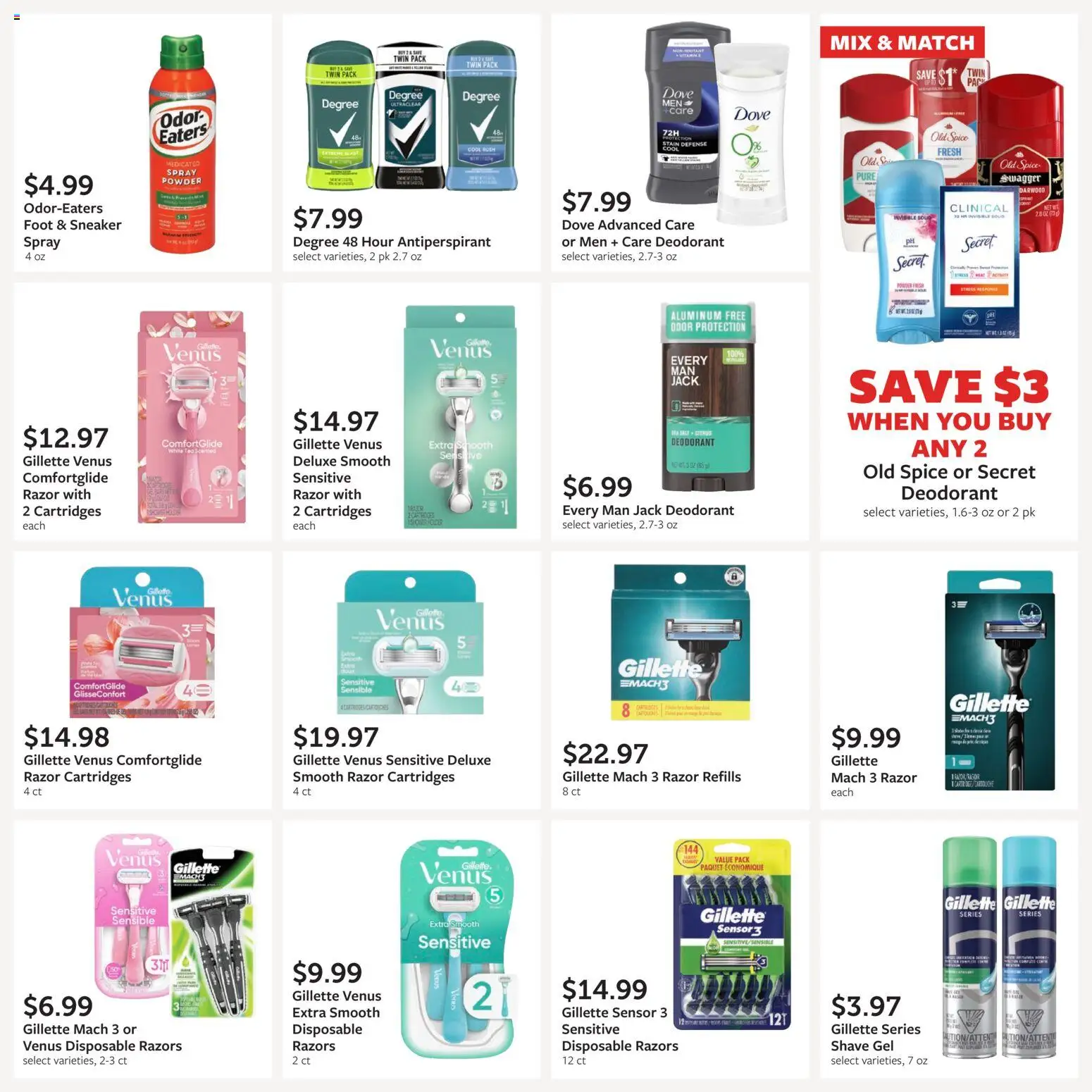 Fareway Monthly Ad - valid from 06/29/2026 | Page: 30 | Products: Deodorant, Antiperspirant, Shave Gel, Sensor