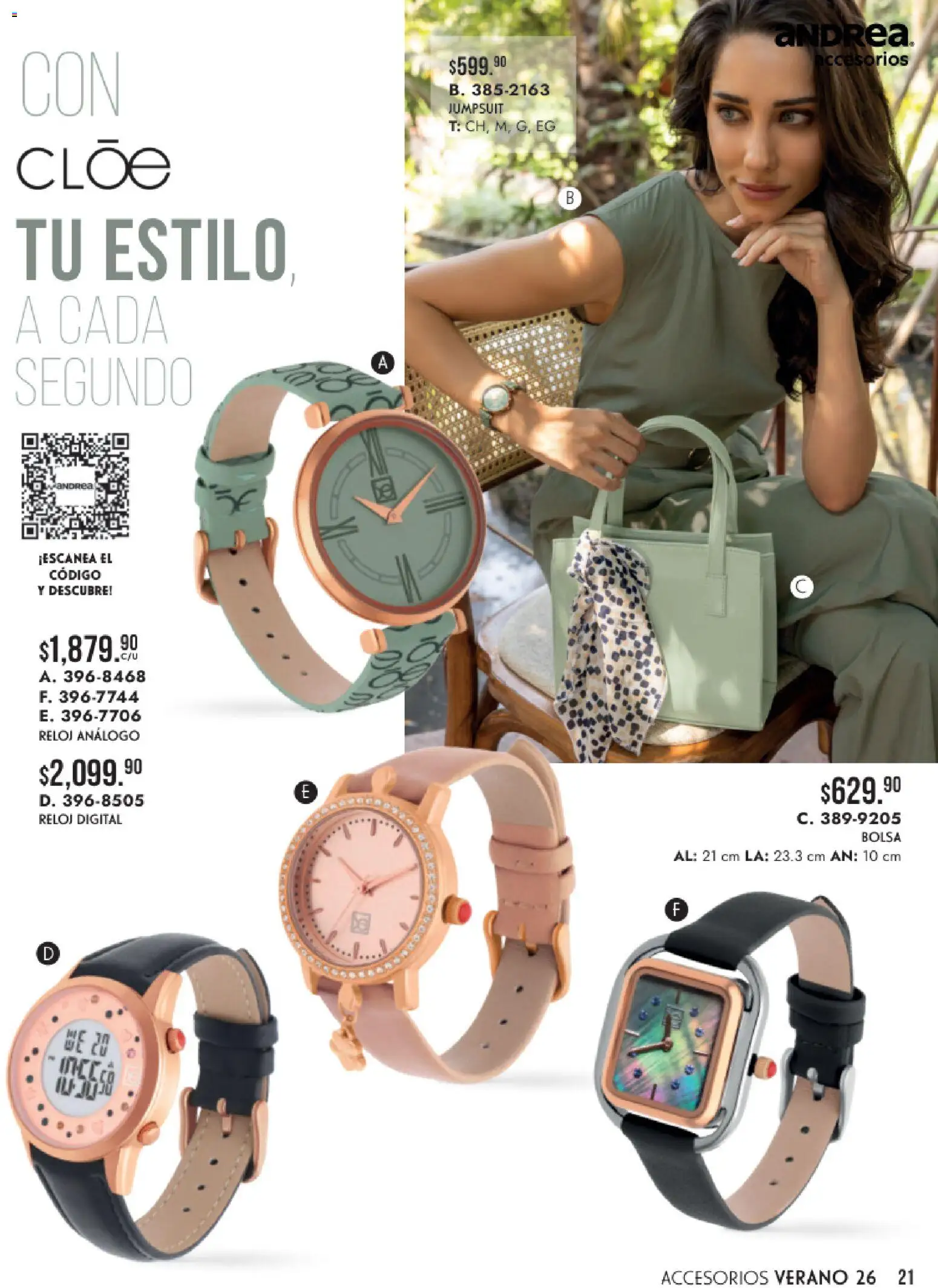 Nuevas ofertas de Andrea válidas en toda la República Mexicana desde el 24/05/2026. ¡Encuentra las mejores ofertas en Andrea catálogo Accesorios para todos! | Página: 21 | Productos: Bolsa, Reloj
