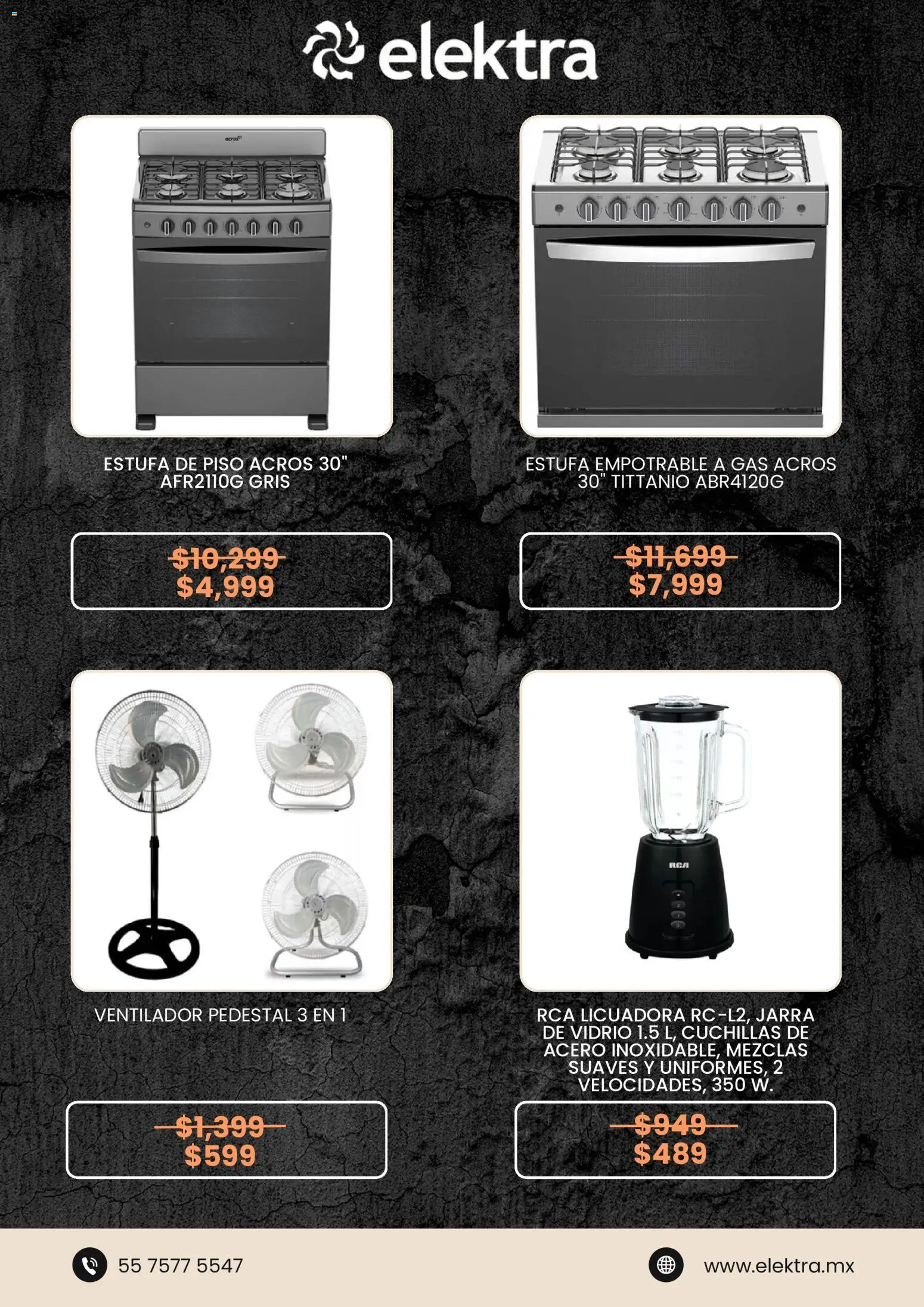 Nuevas ofertas de Elektra válidas en toda la República Mexicana desde el 25.05.2026. ¡Encuentra las mejores ofertas en Elektra Hot Sale! | Página: 4 | Productos: Ventilador, Licuadora, Jarra