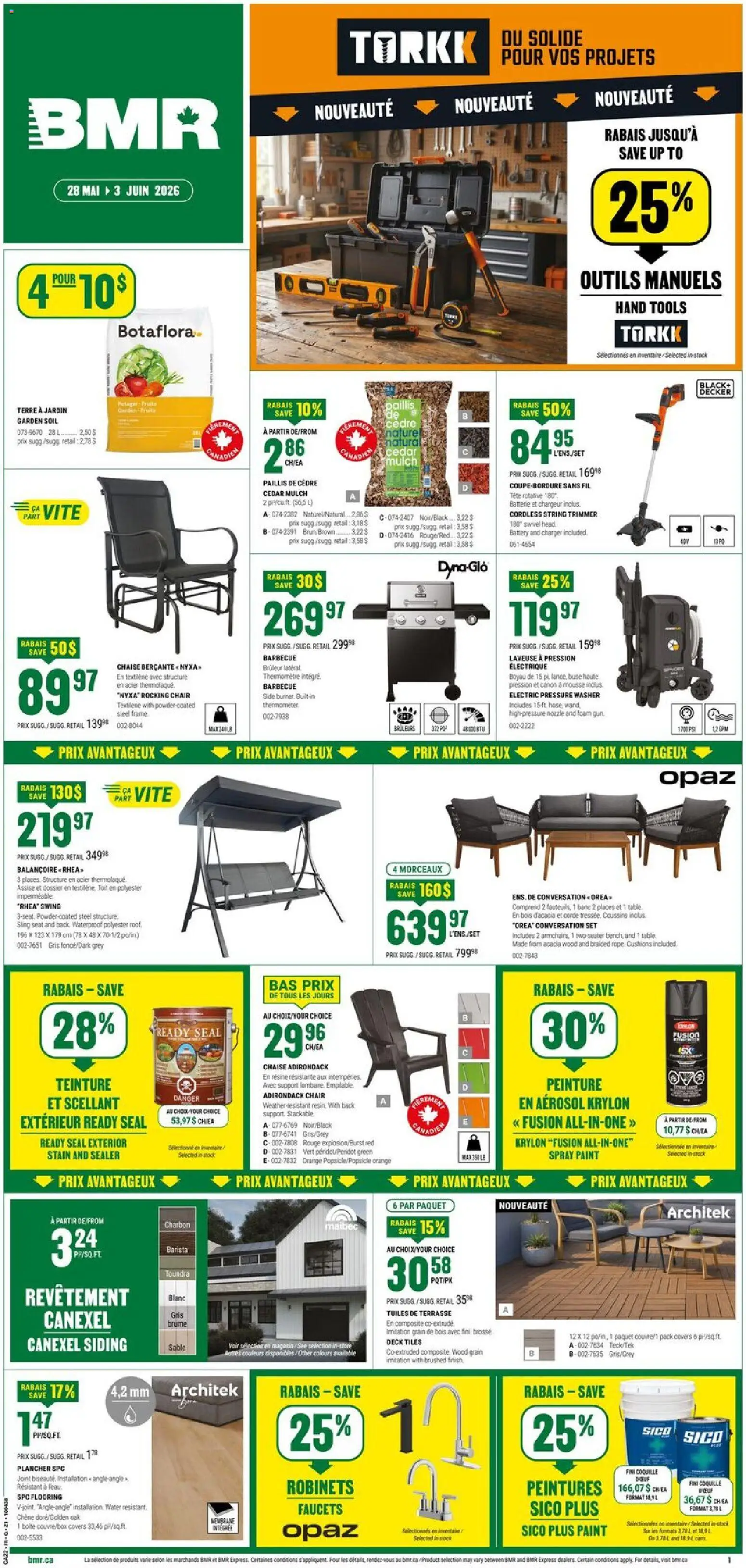 BMR flyer valid from 28.05.2026 | Page: 1 | Products: Thermometer, Chair, Battery