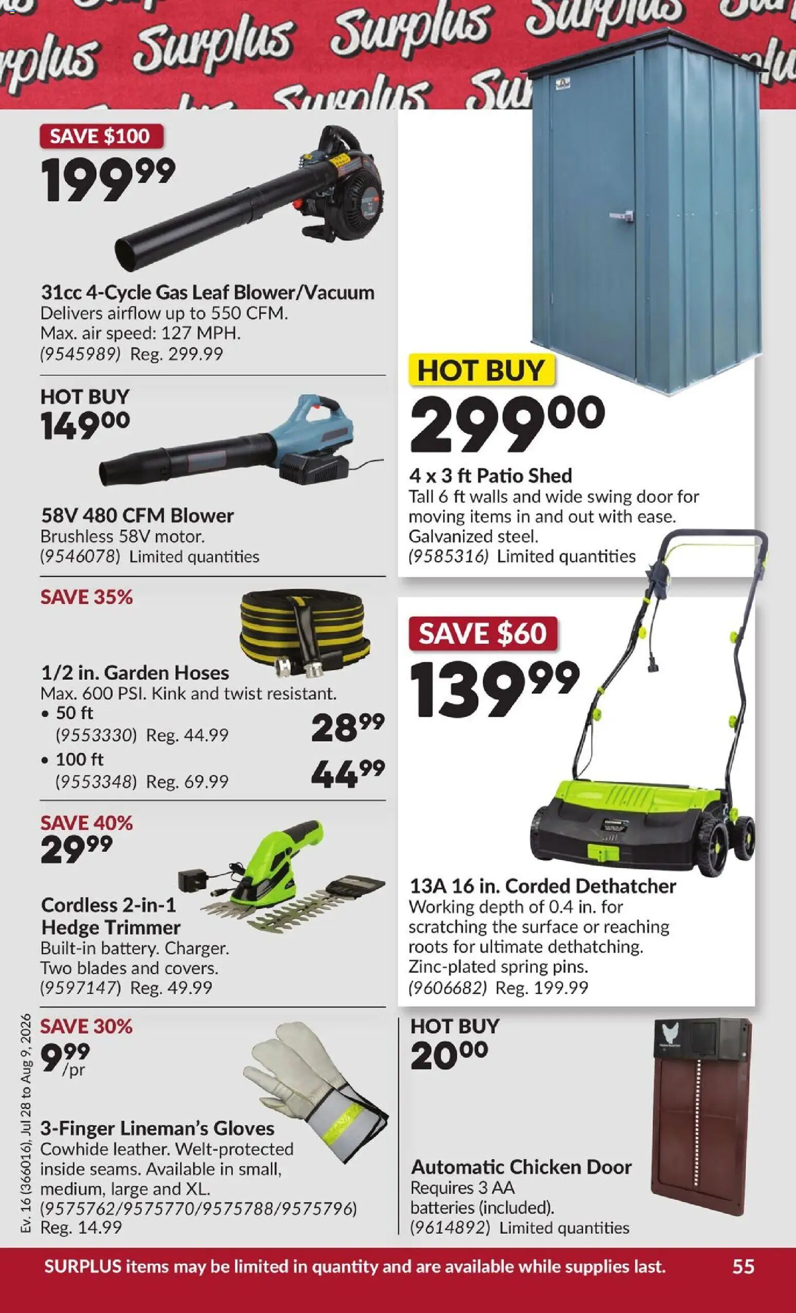 Princess Auto flyer valid from Jul 28, 2026 | Page: 60 | Products: Gloves, Batteries, Door, Chicken