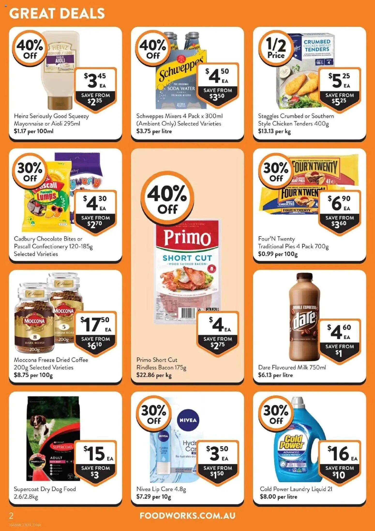 Foodworks catalogue - valid from 23/09/2026 | Page: 2 | Products: Food, Dog food, Mayonnaise, Laundry
