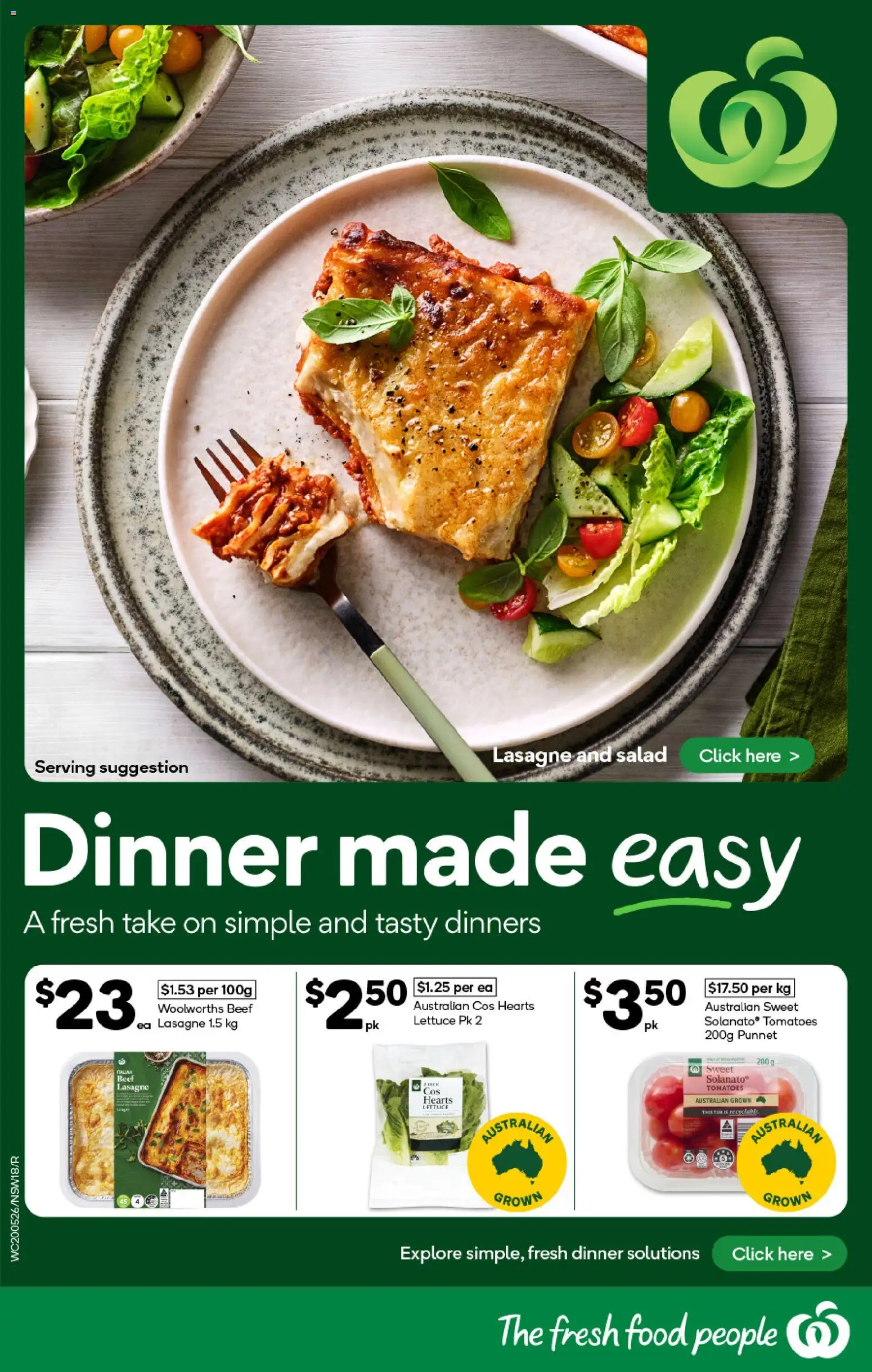 Woolworths catalogue - valid from 20.05.2026 | Page: 18 | Products: Lettuce, Tomatoes, Beef, Salad