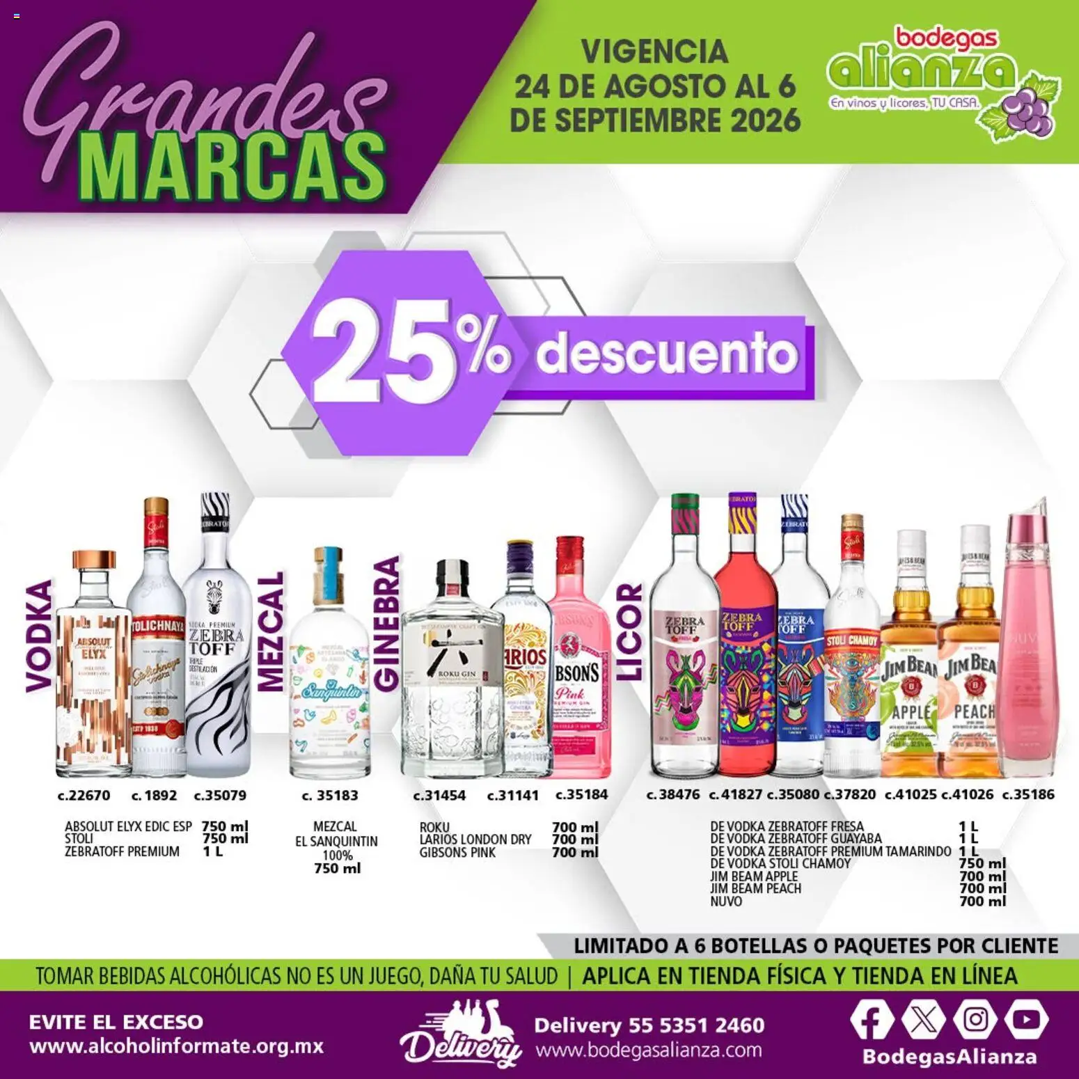 Nuevas ofertas de Bodegas Alianza válidas en toda la República Mexicana desde el 24/08/2026. ¡Encuentra las mejores ofertas en Bodegas Alianza catálogo Grandes Marcas! | Página: 8 | Productos: Fresa, Gin, Ginebra, Bebidas