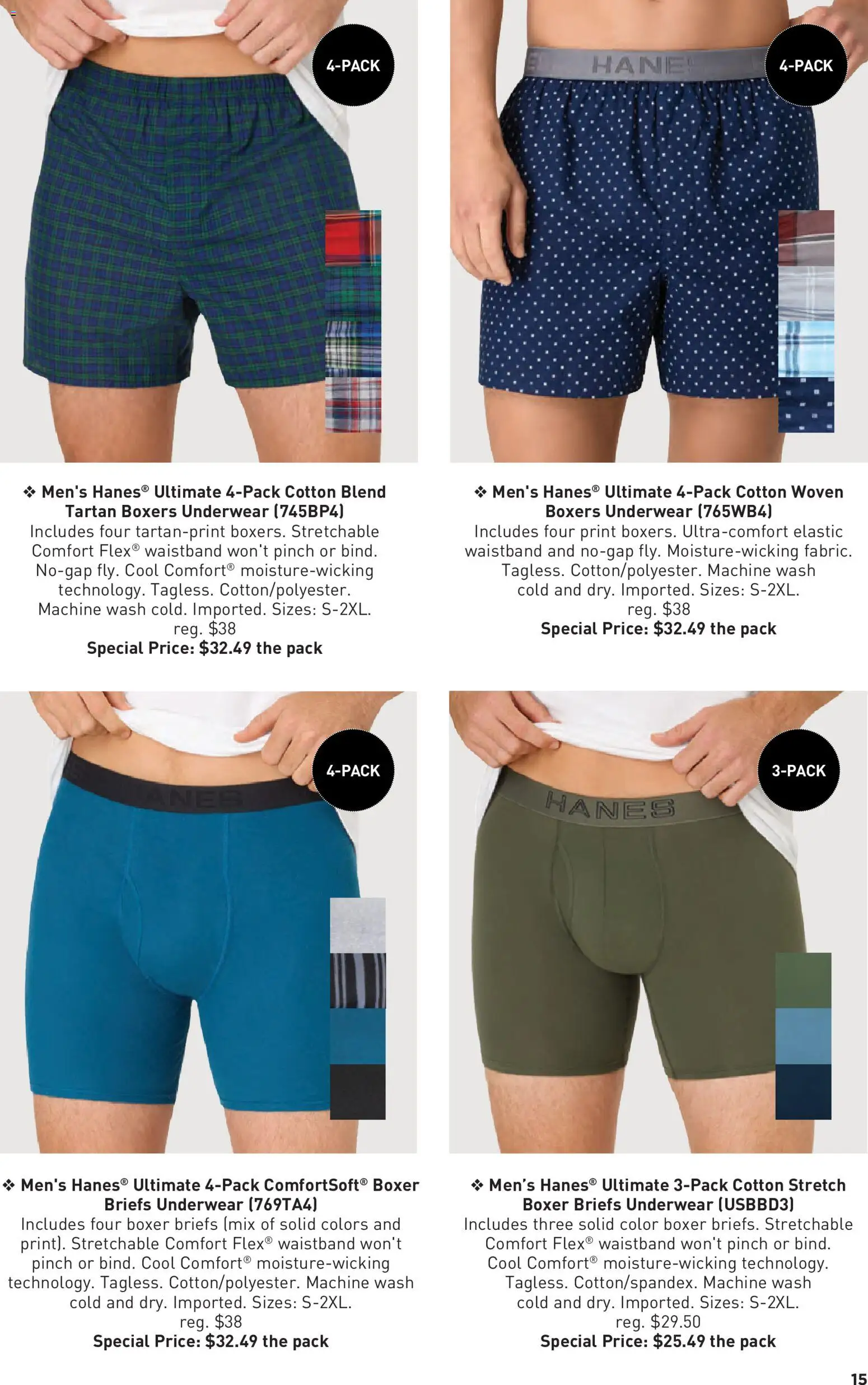 Avon Hanes Flyer - valid from 07/01/2026 | Page: 15 | Products: Boxer briefs, Underwear, Briefs, Boxers
