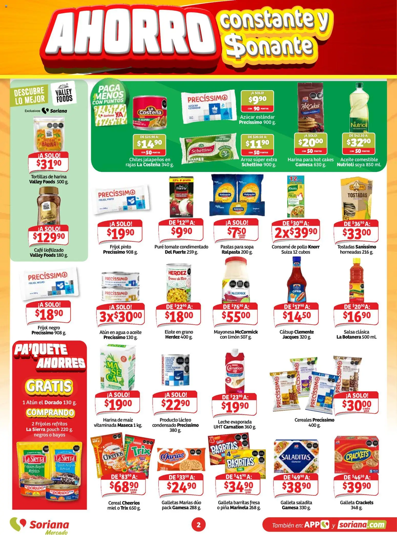 Nuevas ofertas de Soriana válidas en toda la República Mexicana desde el 16/10/2026. ¡Encuentra las mejores ofertas en Soriana folleto Ahorro constante y sonante Mercado! | Página: 2