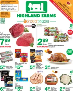 Preview of Highland Farms weekly flyer / circulaire from shop Highland Farms valid from Oct 1, 2026