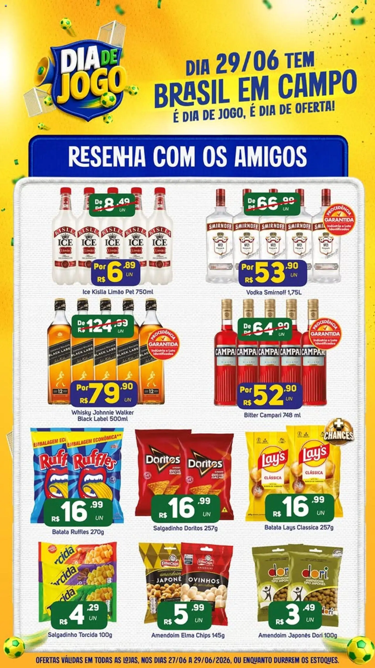Brasil Atacadista Folheto - válido de 27/06/2026 | Página: 3 | Produtos: Amendoim, Vodka, Batata, Campari