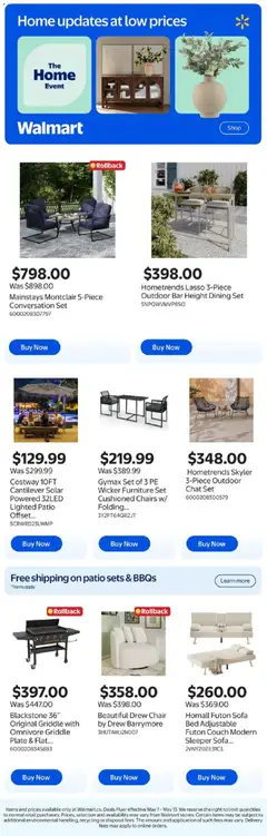 Preview of Walmart flyer - Home updates at low prices from shop Walmart valid from 07.05.2026