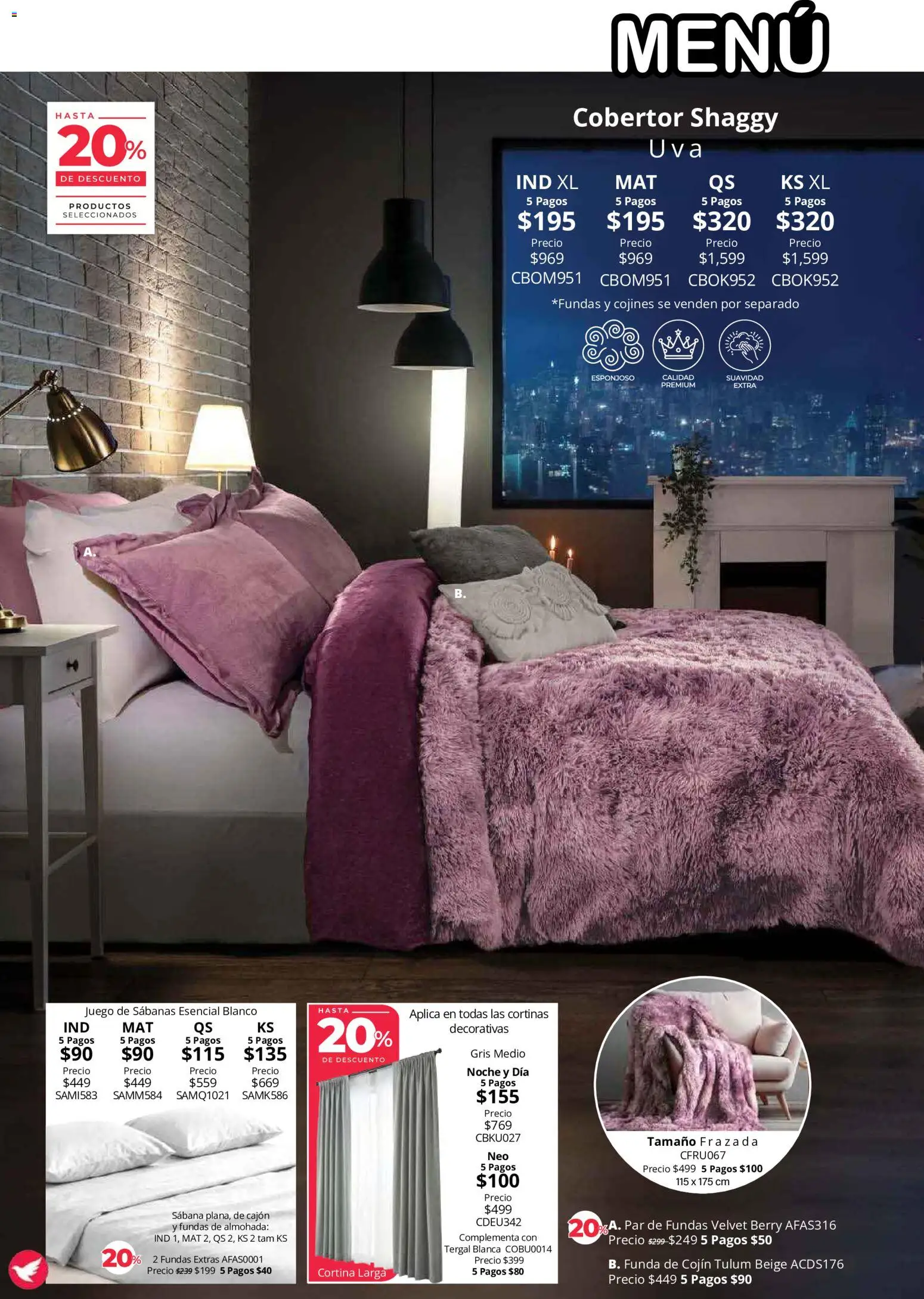 Nuevas ofertas de Colchas Concord válidas en toda la República Mexicana desde el 01/08/2026. ¡Encuentra las mejores ofertas en Colchas Concord catálogo Colección Cobertor! | Página: 50 | Productos: Juego, Funda, Almohada, Sabanas