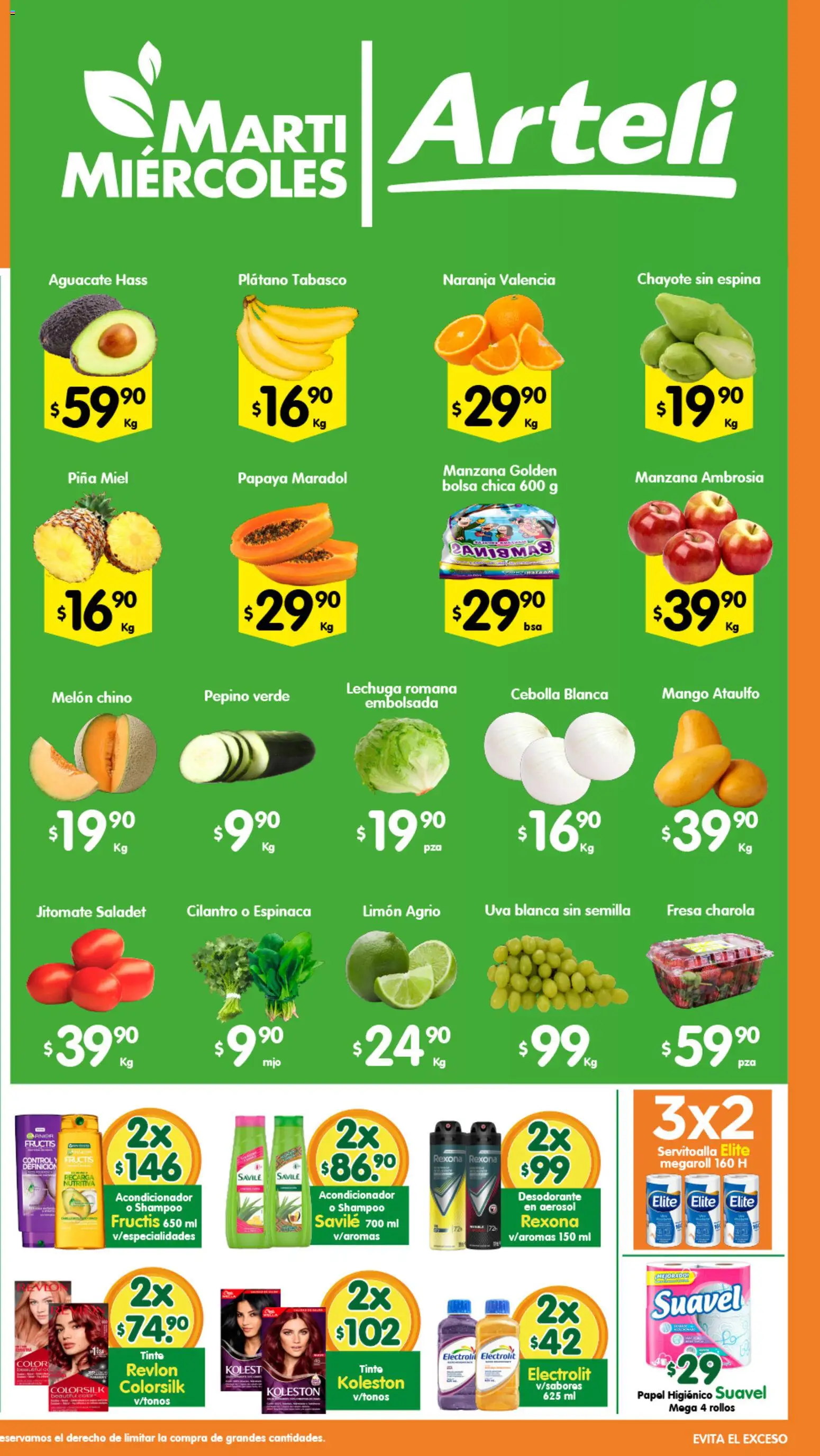 Nuevas ofertas de Arteli válidas en toda la República Mexicana desde el 26.05.2026. ¡Encuentra las mejores ofertas en Arteli folleto Express! | Página: 2 | Productos: Cebolla, Fresa, Mango, Uva