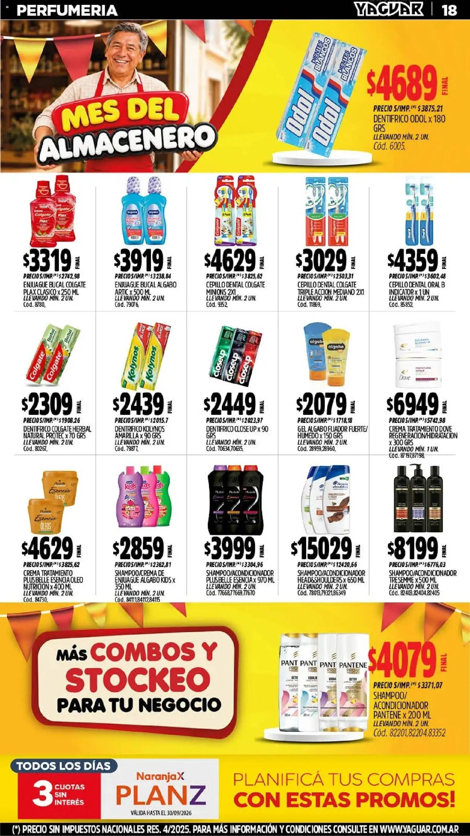 Yaguar - Oferta Semanal Trelew │ válido desde el 28/09/2026 | Página: 18 | Productos: Cepillo, Fijador, Enjuague bucal, Crema