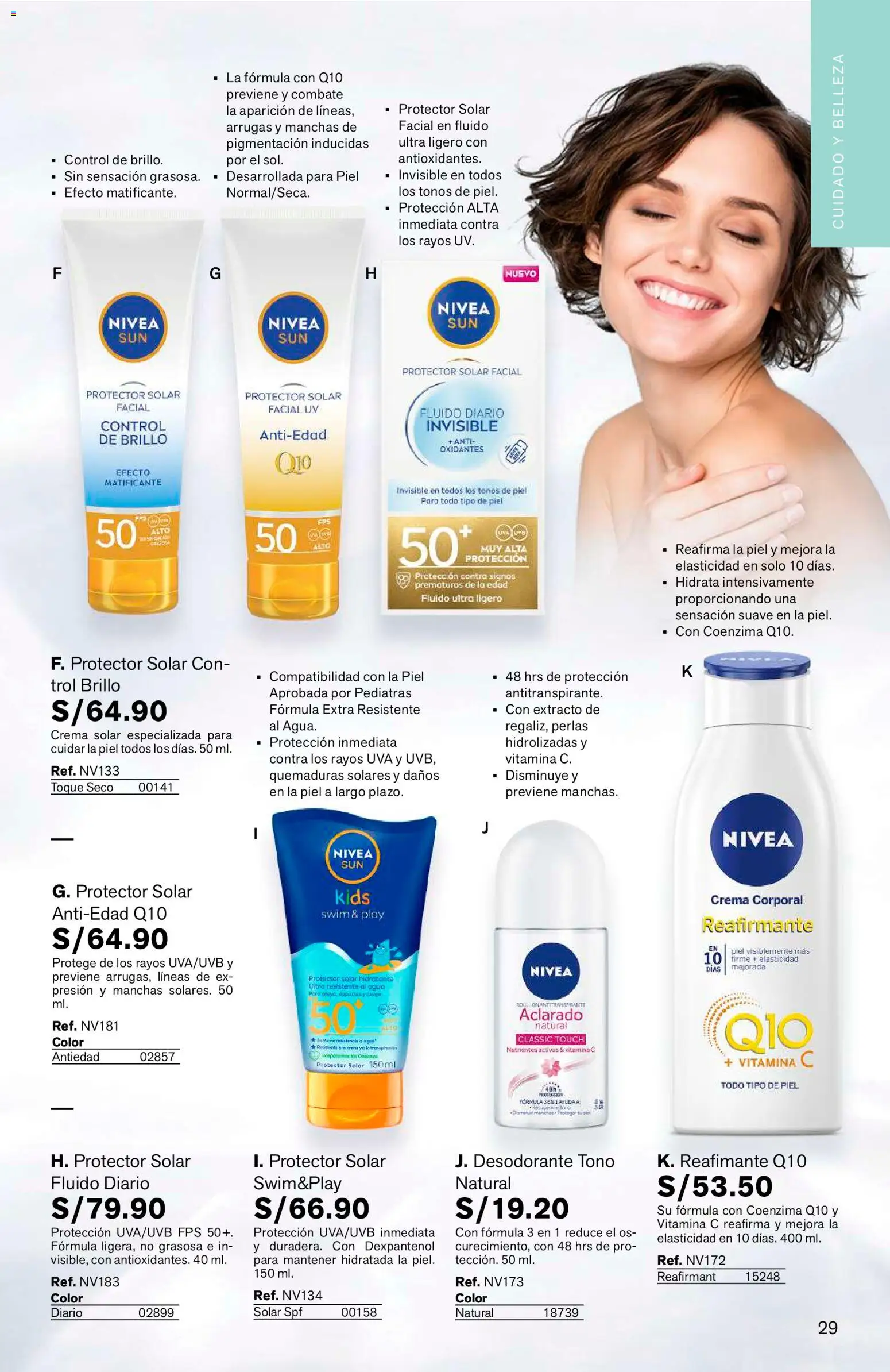 Catálogo Leonisa válido desde 04/08/2026 | Página: 29 | Productos: Protector solar, Desodorante, Crema