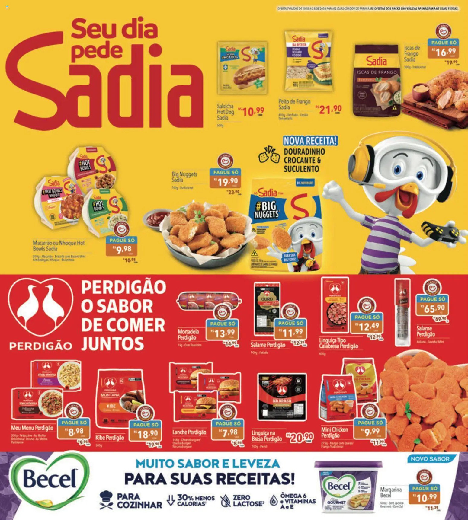 Supermercados Condor Folheto - válido de 10/08/2026 | Página: 14 | Produtos: Salsicha, Salame, Brócolis, Peito de frango