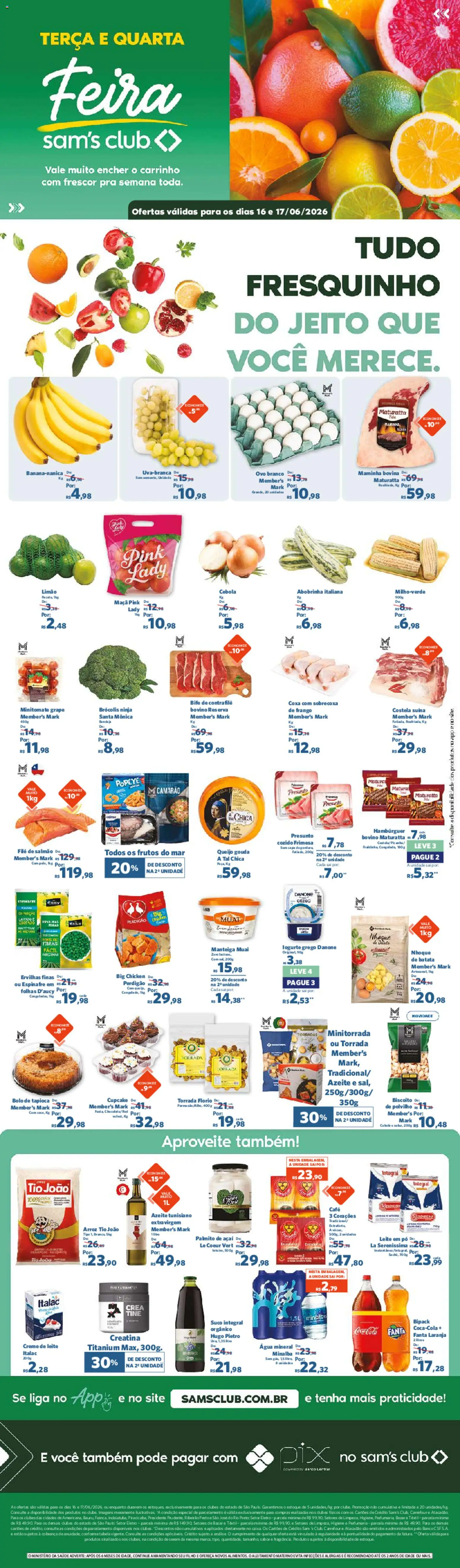 Sam's Club Folheto - válido de 16.06.2026 | Página: 1 | Produtos: Caixa, Queijo, Café, Sal
