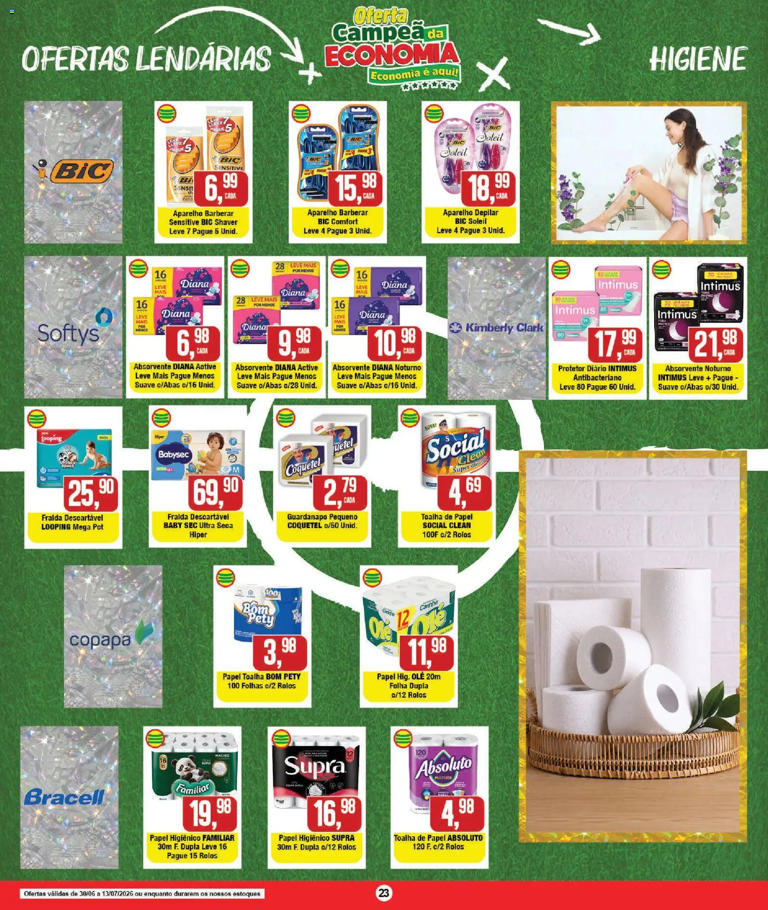 RedEconomia Folheto - válido de 30/06/2026 | Página: 23 | Produtos: Papel toalha, Absorvente, Papel higiênico, Guardanapo