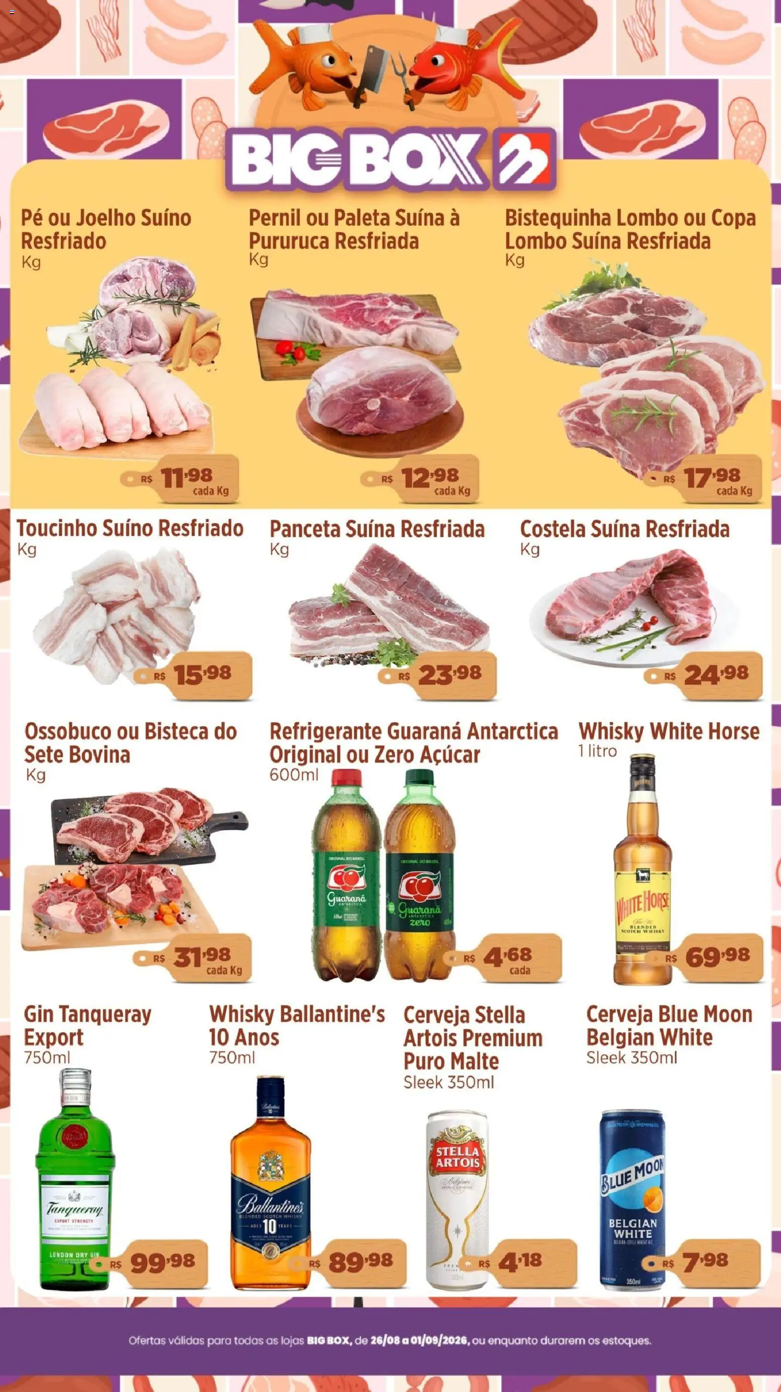 Big Box Folheto - válido de 26/08/2026 | Página: 2 | Produtos: Joelho suíno, Lombo, Copa, Refrigerante