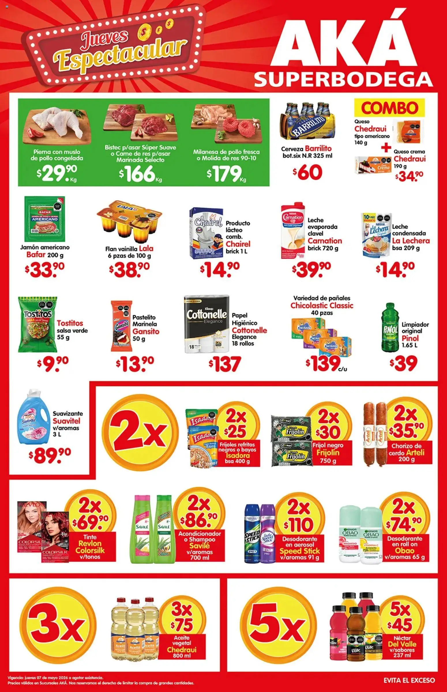 Nuevas ofertas de Arteli válidas en toda la República Mexicana desde el 07.05.2026. ¡Encuentra las mejores ofertas en Arteli folleto Aká Super Bodega! | Página: 1 | Productos: Aceite, Jamón, Res, Pañales