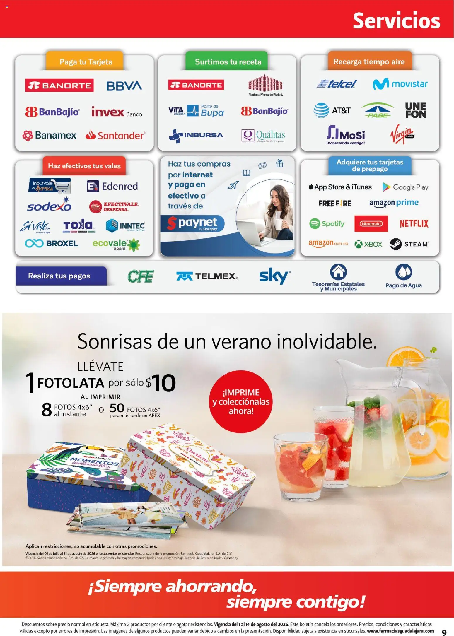 Nuevas ofertas de Farmacia Guadalajara válidas en toda la República Mexicana desde el 01/08/2026. ¡Encuentra las mejores ofertas en Farmacia Guadalajara catálogo! | Página: 9 | Productos: Banco, Despensa, Sobre, Xbox