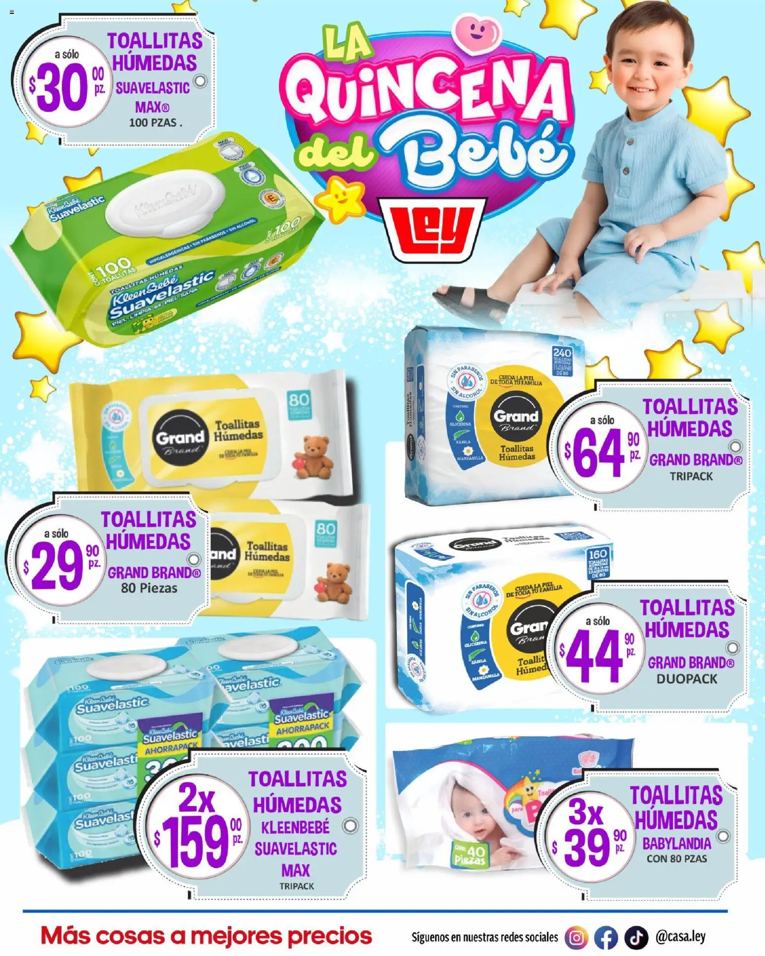 Nuevas ofertas de Casa Ley válidas en toda la República Mexicana desde el 16.05.2026. ¡Encuentra las mejores ofertas en Casa Ley folleto La Quincena del Bebé frontera! | Página: 16 | Productos: Toallitas húmedas