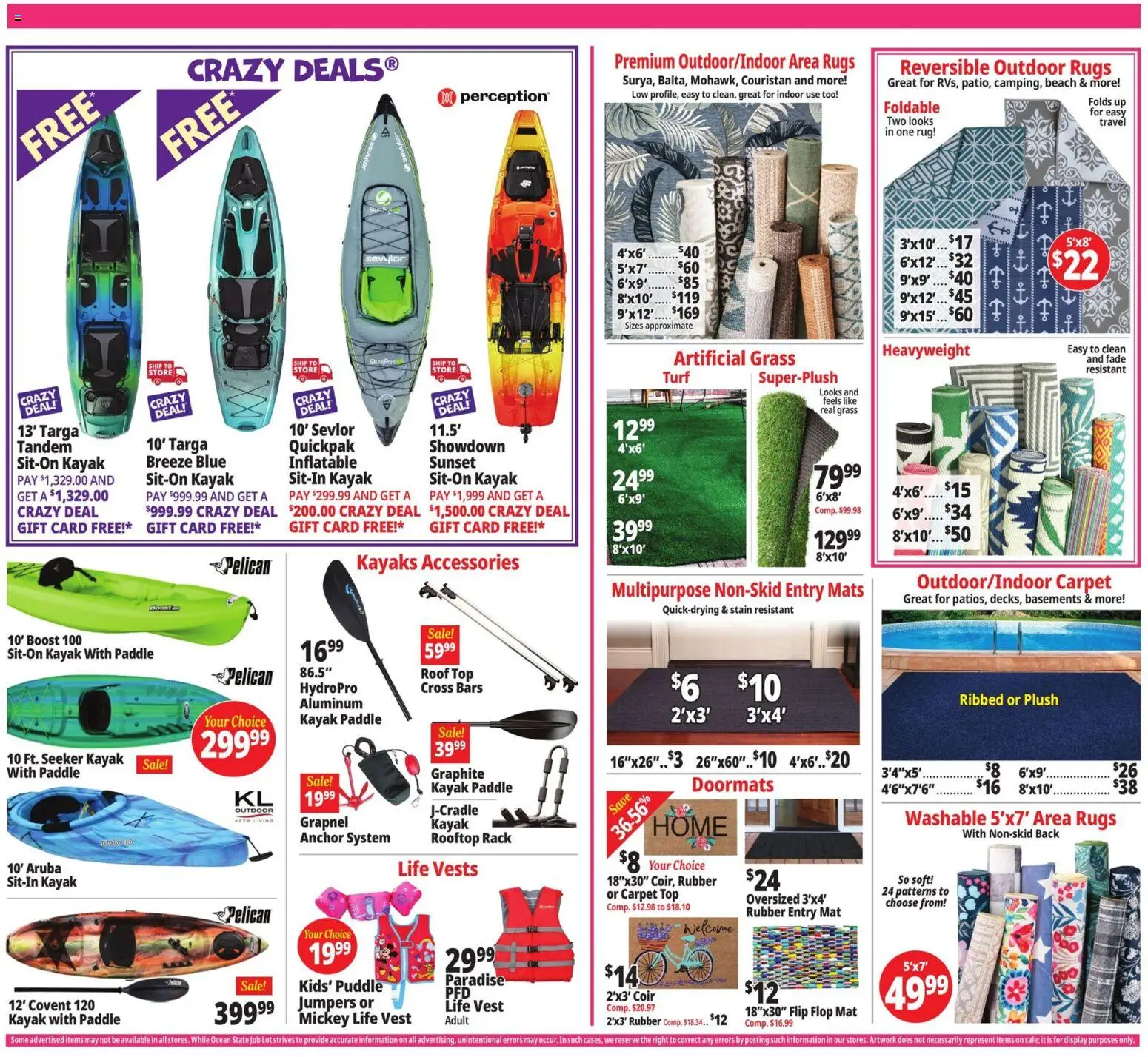 Ocean State Job Lot Weekly Ad - valid from 18.06.2026 | Page: 11 | Products: Carpet, Anchor, Kayak, Vest