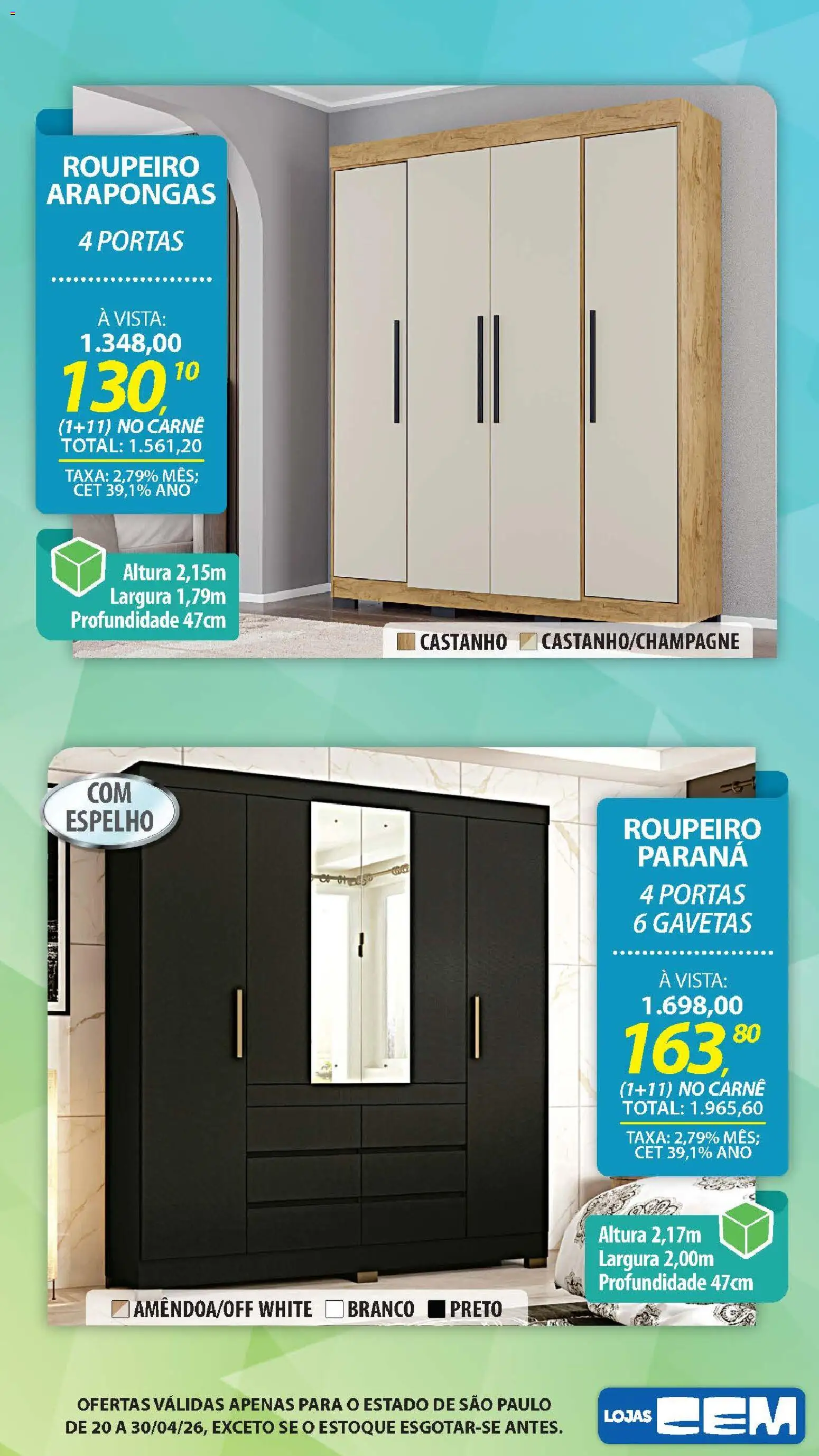 Lojas Cem Folheto - válido de 20.04.2026 | Página: 94 | Produtos: Espelho, Carne