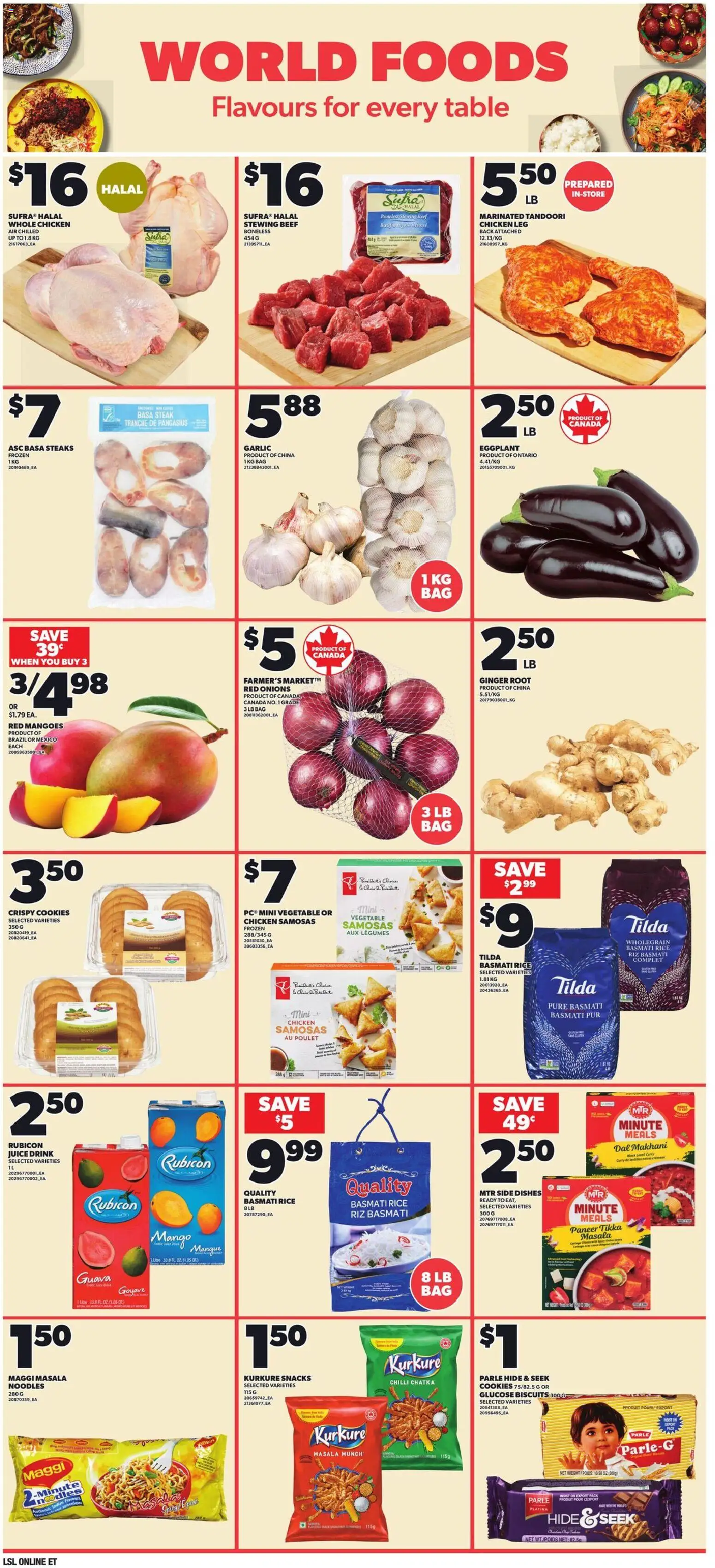 Loblaws flyer valid from Aug 27, 2026 | Page: 13 | Products: Mango, Garlic, Legumes, Snacks