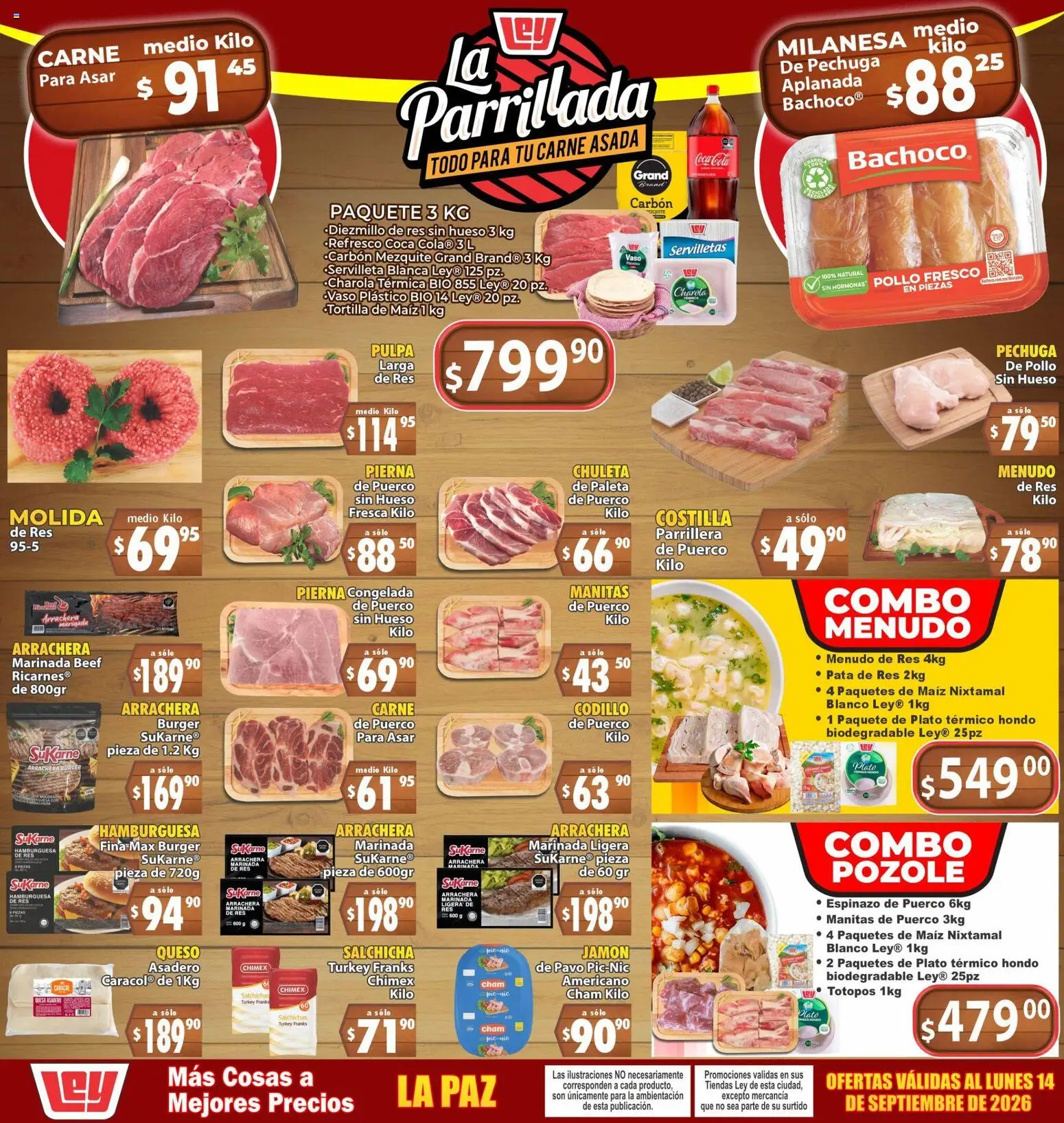 Nuevas ofertas de Casa Ley válidas en toda la República Mexicana desde el 12/09/2026. ¡Encuentra las mejores ofertas en Casa Ley folleto La parrillada! | Página: 1 | Productos: Pollo, Pavo, Carne, Servilletas