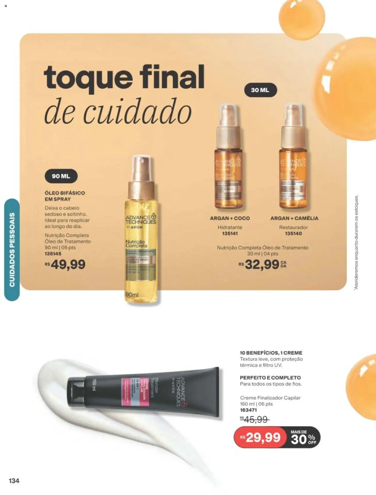 Avon Folheto - válido de 19/07/2026 | Página: 134 | Produtos: Coco, Óleo, Creme