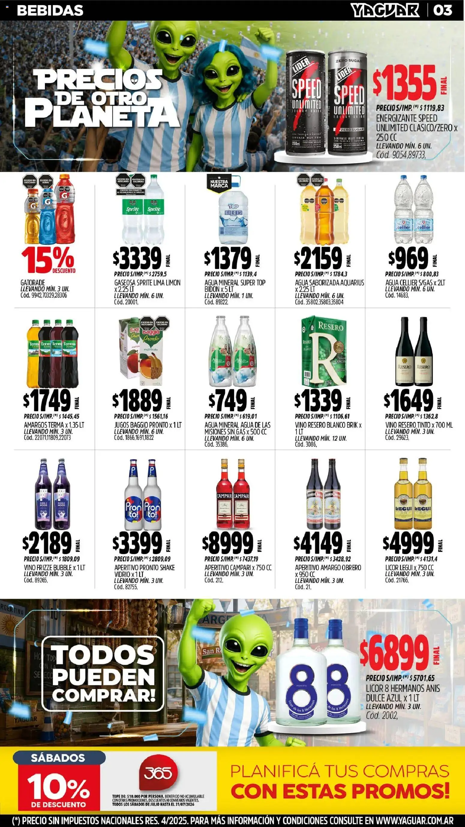 Yaguar - Oferta Semanal Misiones │ válido desde el 29/06/2026 | Página: 4 | Productos: Lima, Limón, Vino, Agua saborizada