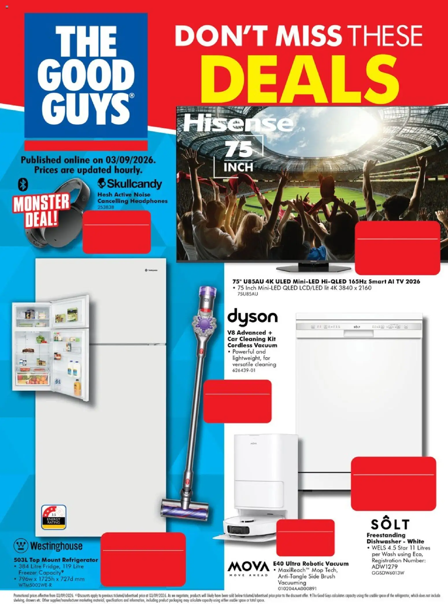 The Good Guys catalogue - valid from 03/09/2026 | Page: 2 | Products: Brush, Tv, Headphones, Refrigerator