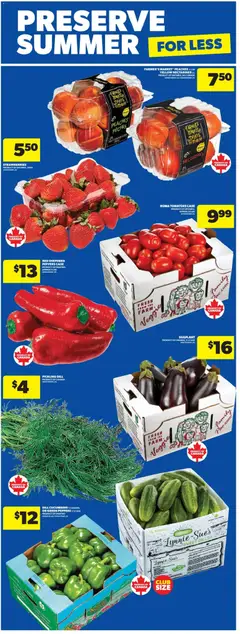 Preview of Real Canadian Superstore weekly flyer / circulaire from shop Real Canadian Superstore valid from Sep 3, 2026 | Page: 14 | Products: Strawberries, Eggplant, Peaches, Tomatoes
