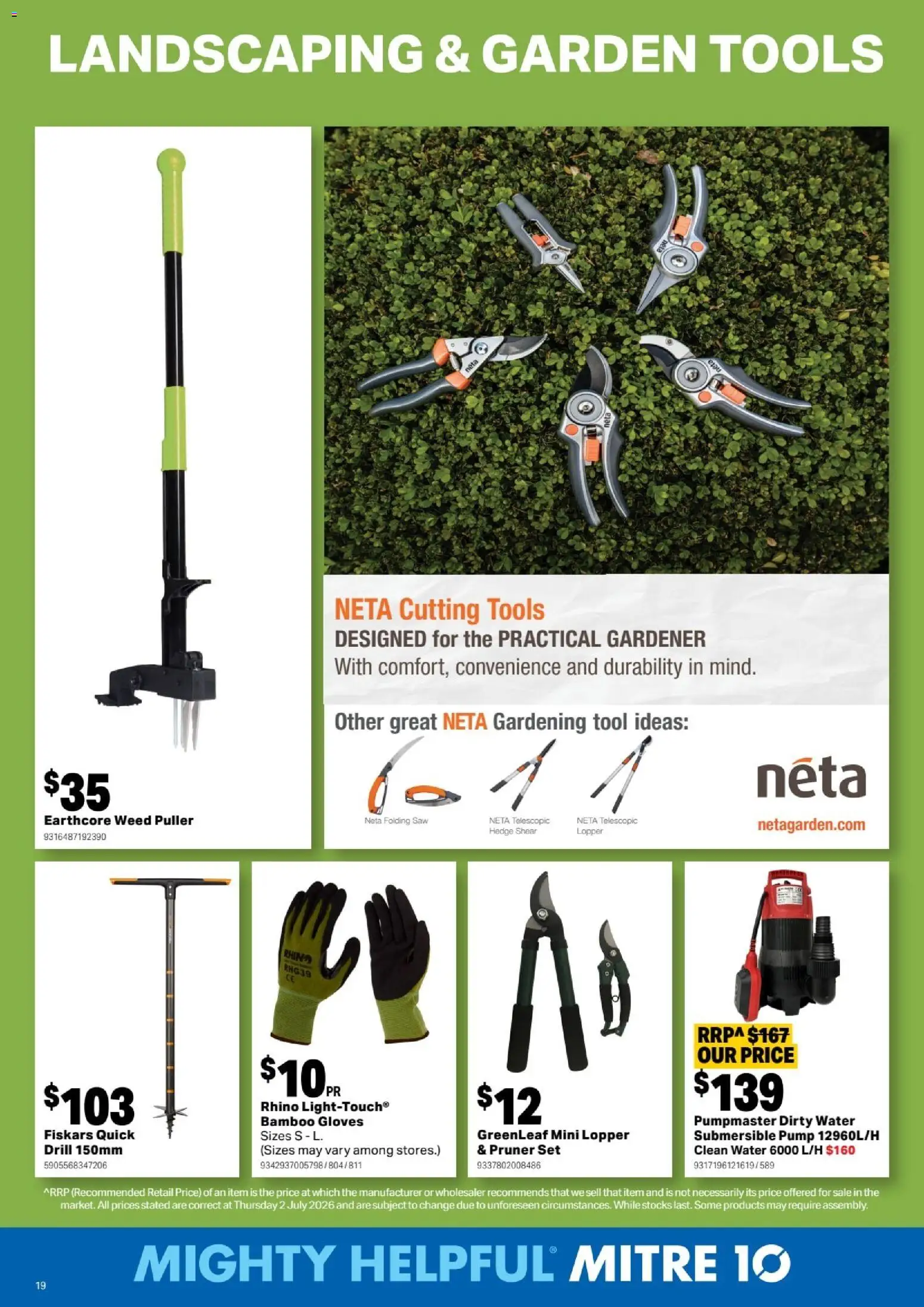 Mitre 10 catalogue - valid from 12/08/2026 | Page: 19 | Products: Saw, Weed, Gloves, Tools