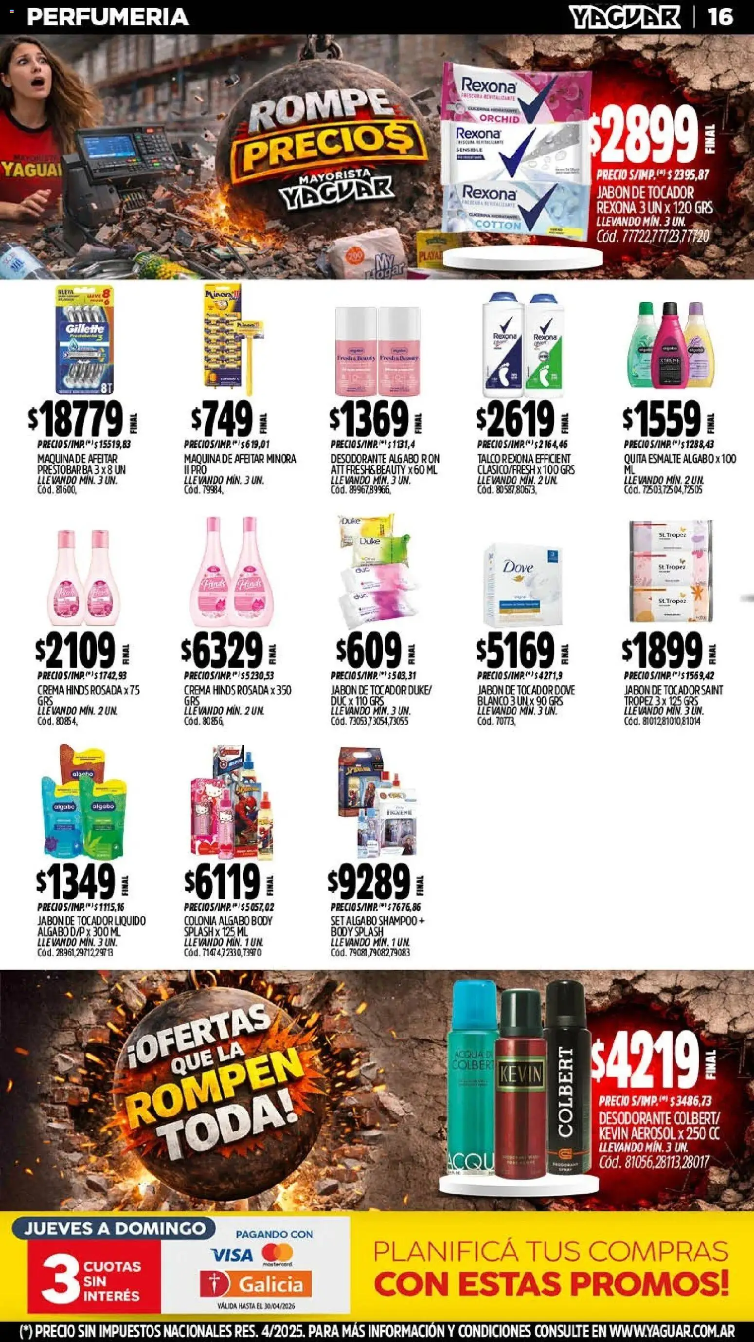 Yaguar - Oferta Semanal Jujuy │ válido desde el 06/04/2026 | Página: 16 | Productos: Body, Ron, Maquina de afeitar, Shampoo
