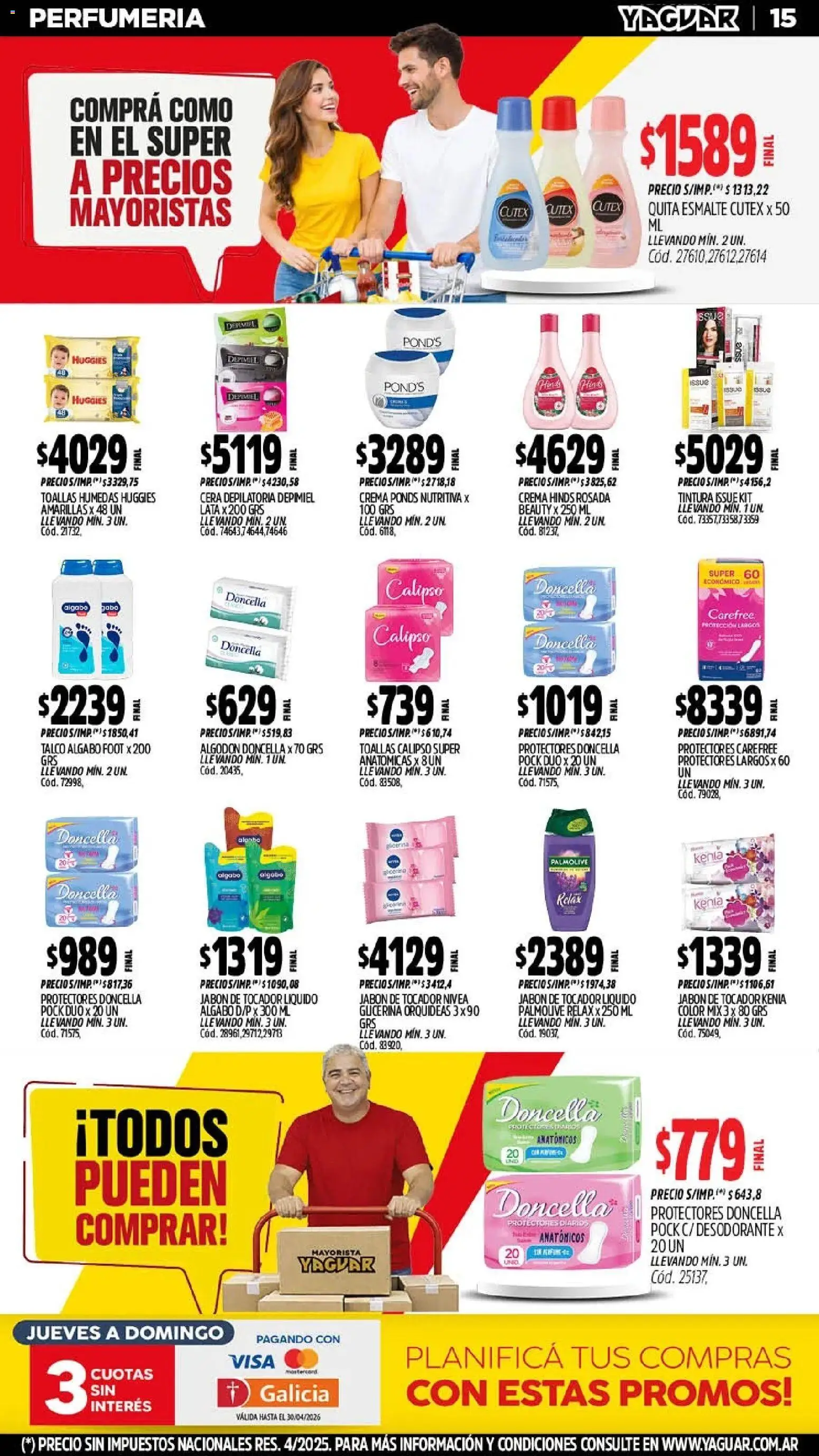 Yaguar - Oferta Semanal Misiones │ válido desde el 11.05.2026 | Página: 15 | Productos: Toallas, Jabón, Cera, Crema