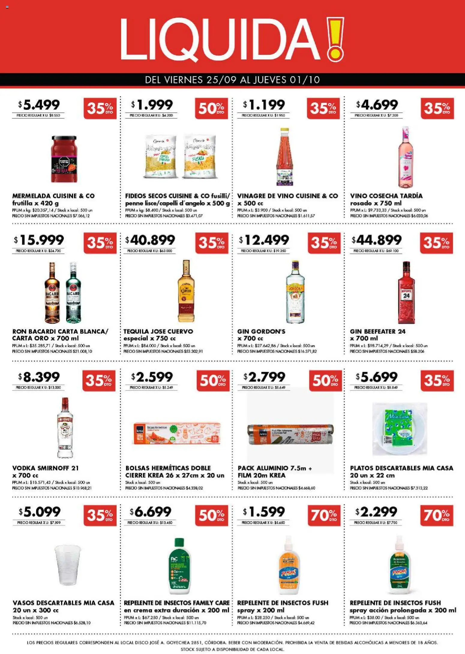 Disco - Ofertas | Córdoba │ válido desde el 25/09/2026 | Página: 10 | Productos: Vodka, Disco, Fideos, Crema